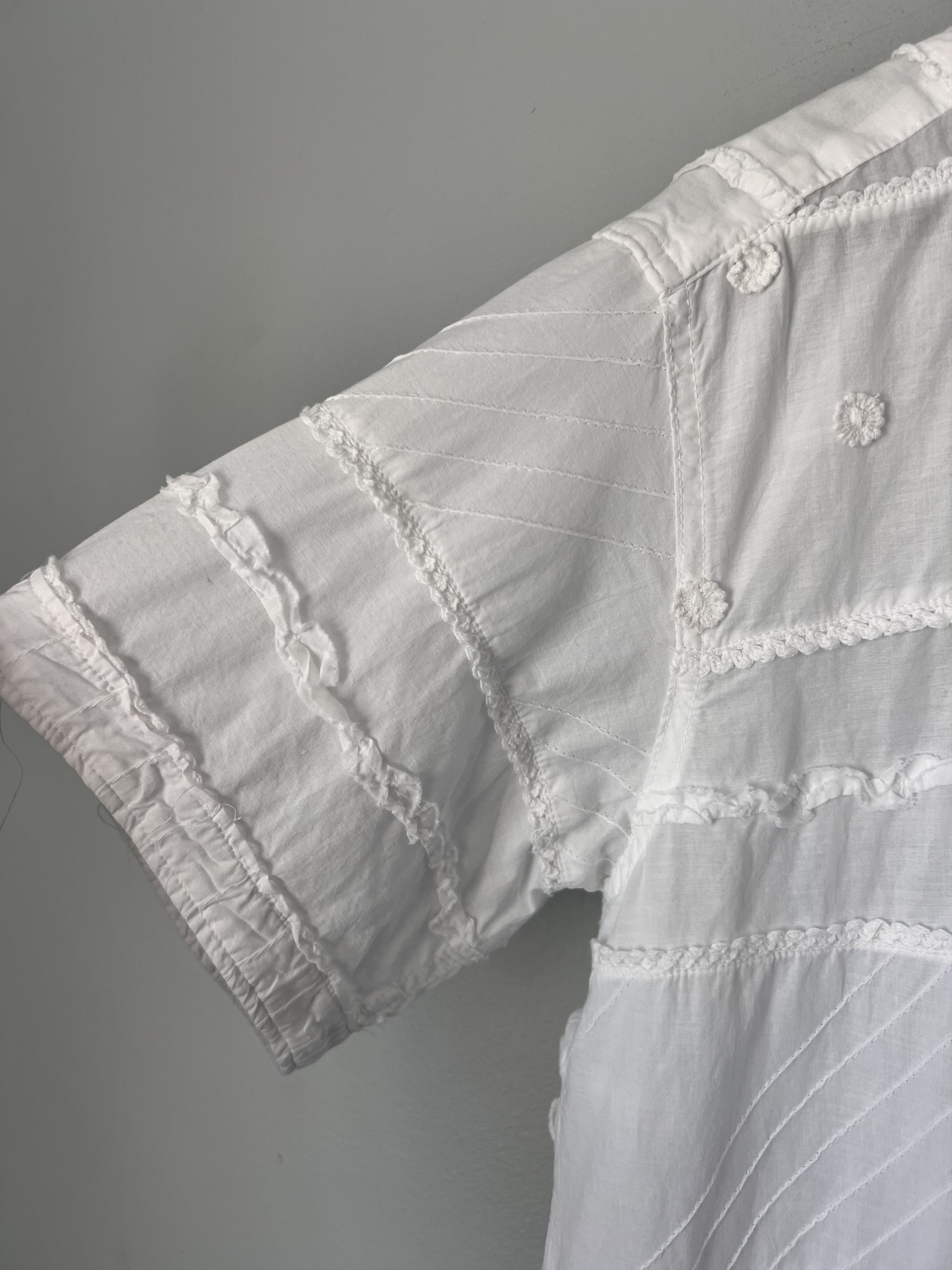 Engineered Garments Engineered Garments Mixed Patchwork Camp Shirt in White Size US M / EU 48-50 / 2 - 4 Thumbnail