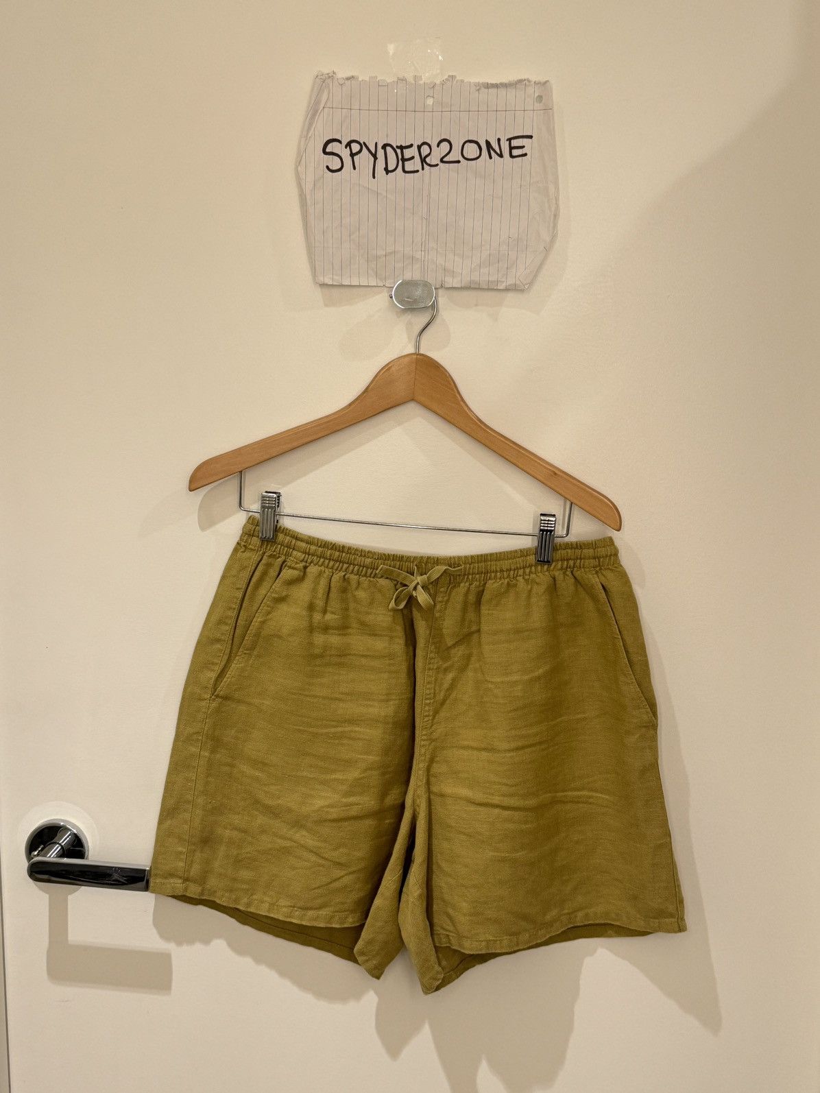 image of Aime Leon Dore Linen Shorts in Beige, Men's (Size 32)