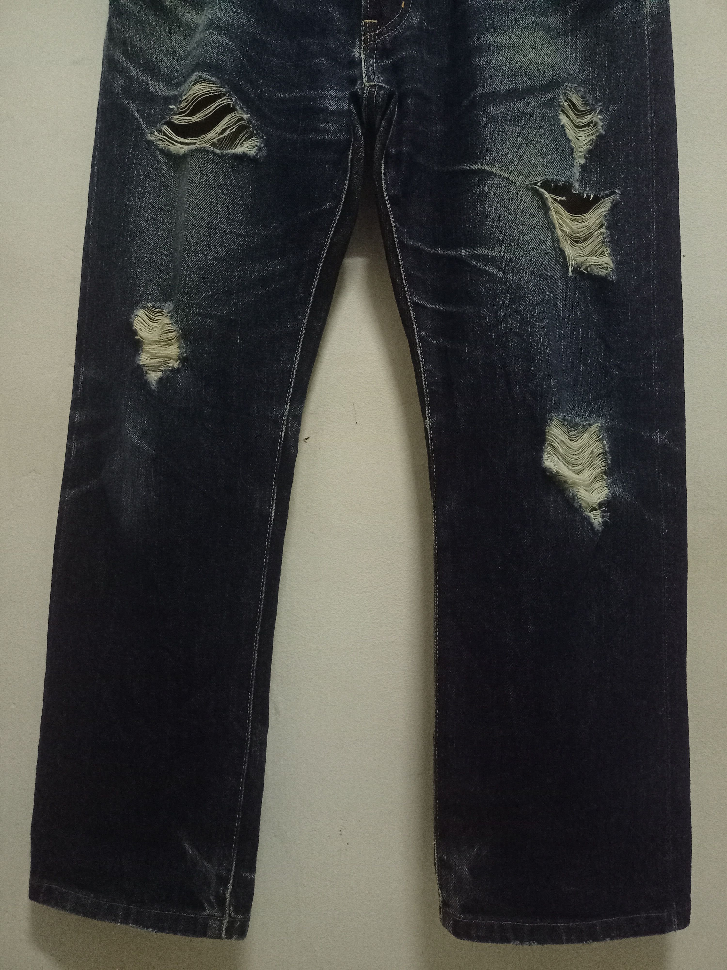 Uniqlo Vintage Japanese Uniqlo Selvedge Distressed Baggy Jeans Size US 34 / EU 50 - 5 Thumbnail