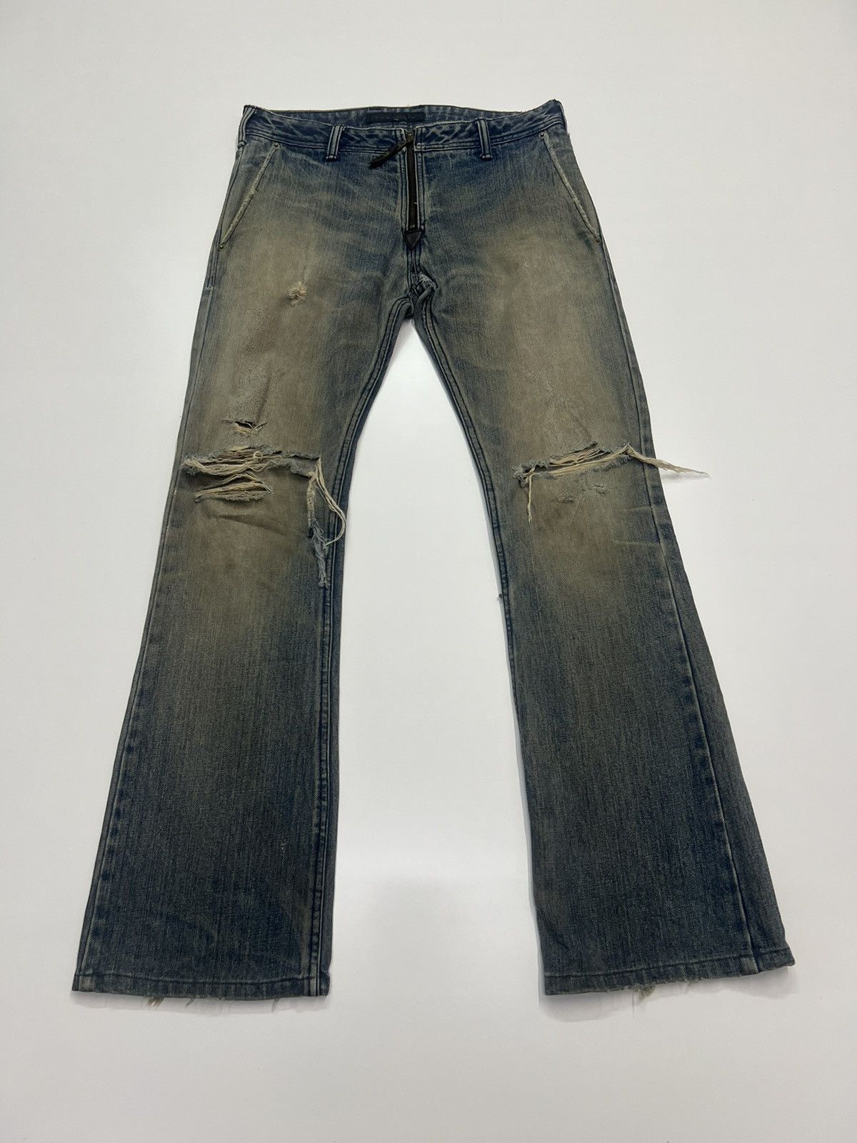 Japanese Brand Vintage Paranoid Distress Flare Denim Made In Japan Size 32" Size US 32 / EU 48 - 4 Thumbnail