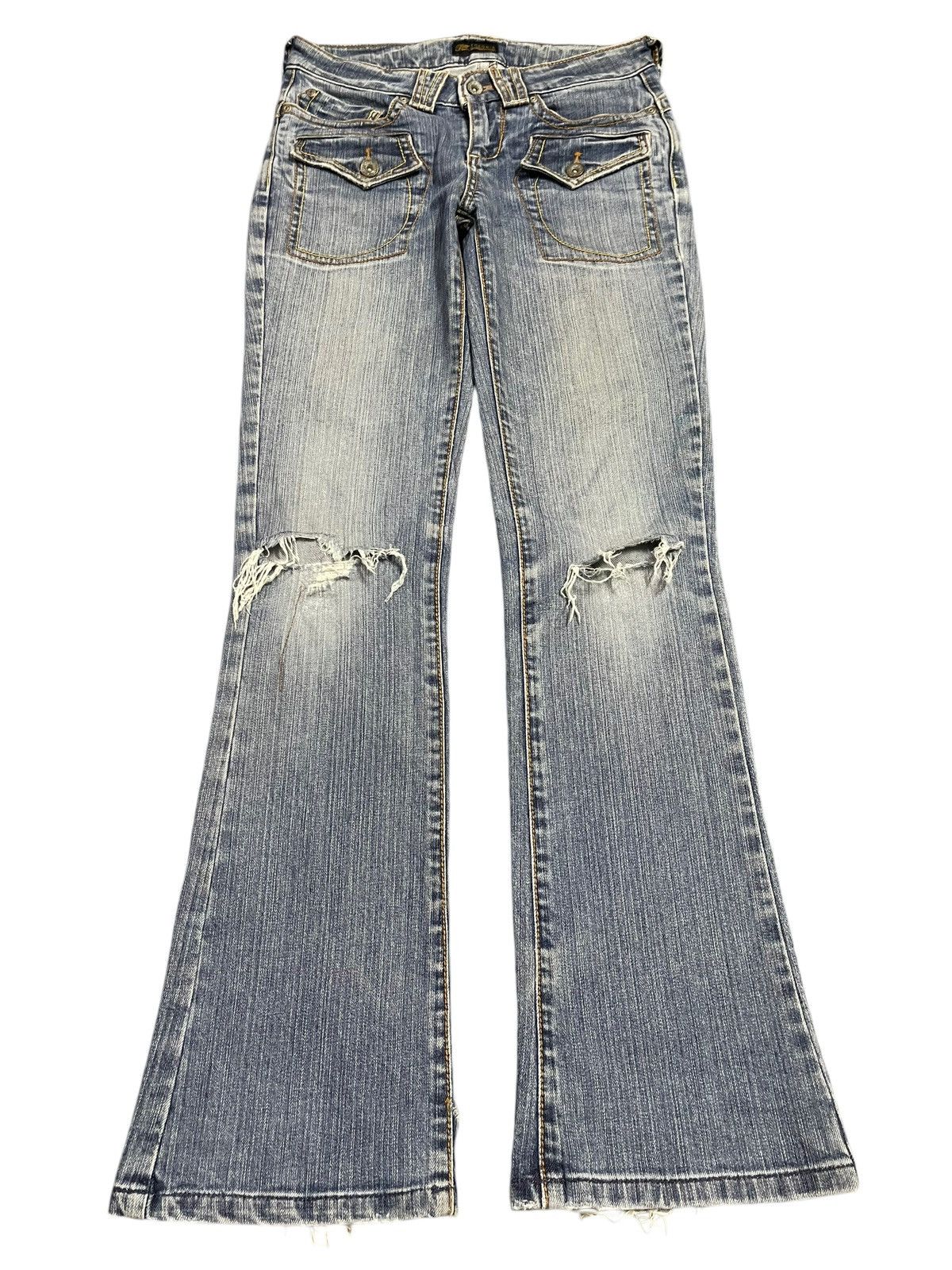 If Six Was Nine Vintage Japanese Brand Bleached Distressed Flare Jeans Size 28" / US 6 / IT 42 - 1 Thumbnail