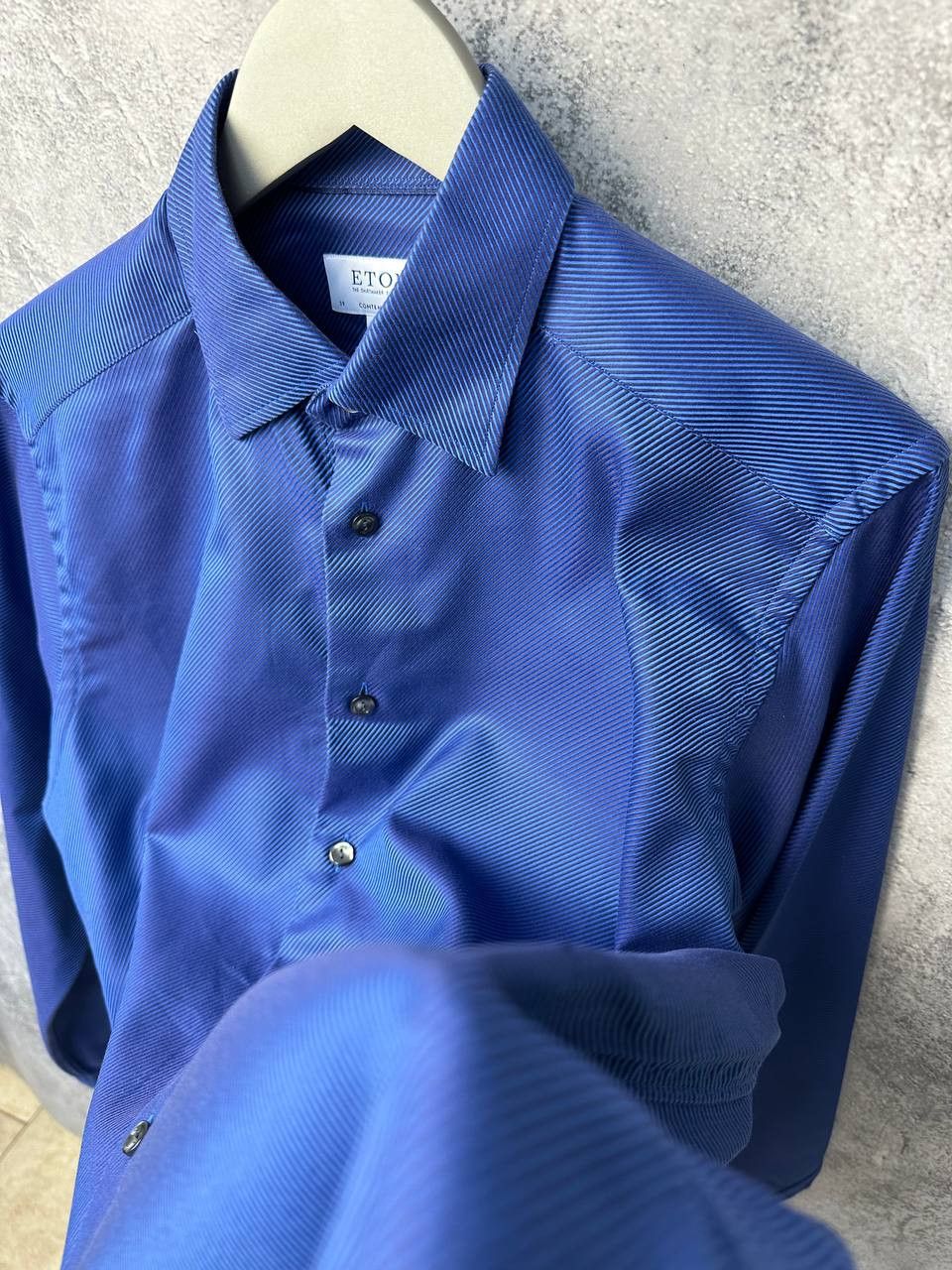 Eton ETON Contemporary Striped Gradient Blue Button Up Shirt Size US M / EU 48-50 / 2 - 10 Thumbnail