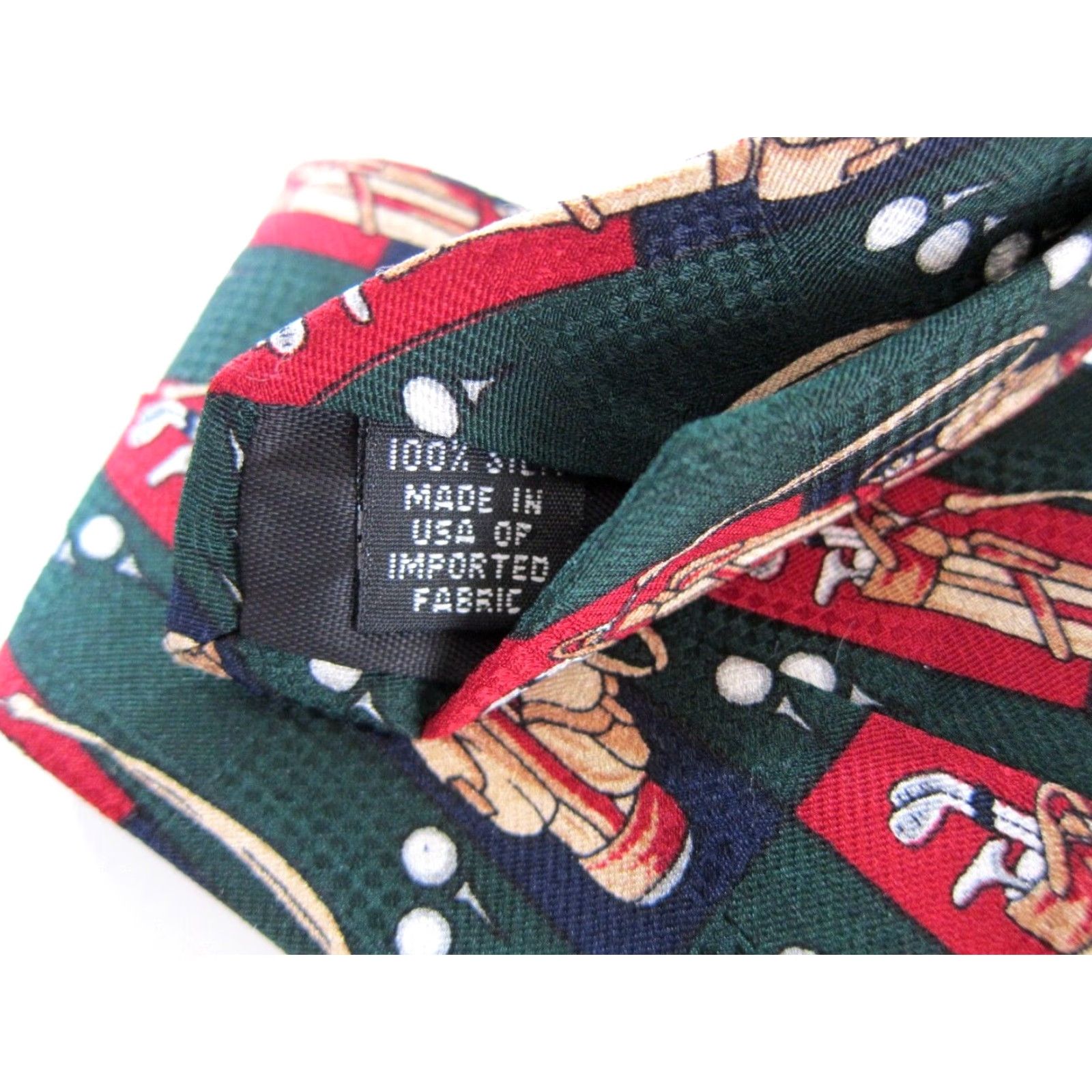 Vintage VINTAGE Robert Stack Golf Tie Unisex 2 Wide 4" 56" Blue Green Silk 100% Vintage Golf Theme Belted Tie Style Mens Womens Boys Girls Size ONE SIZE - 3 Thumbnail