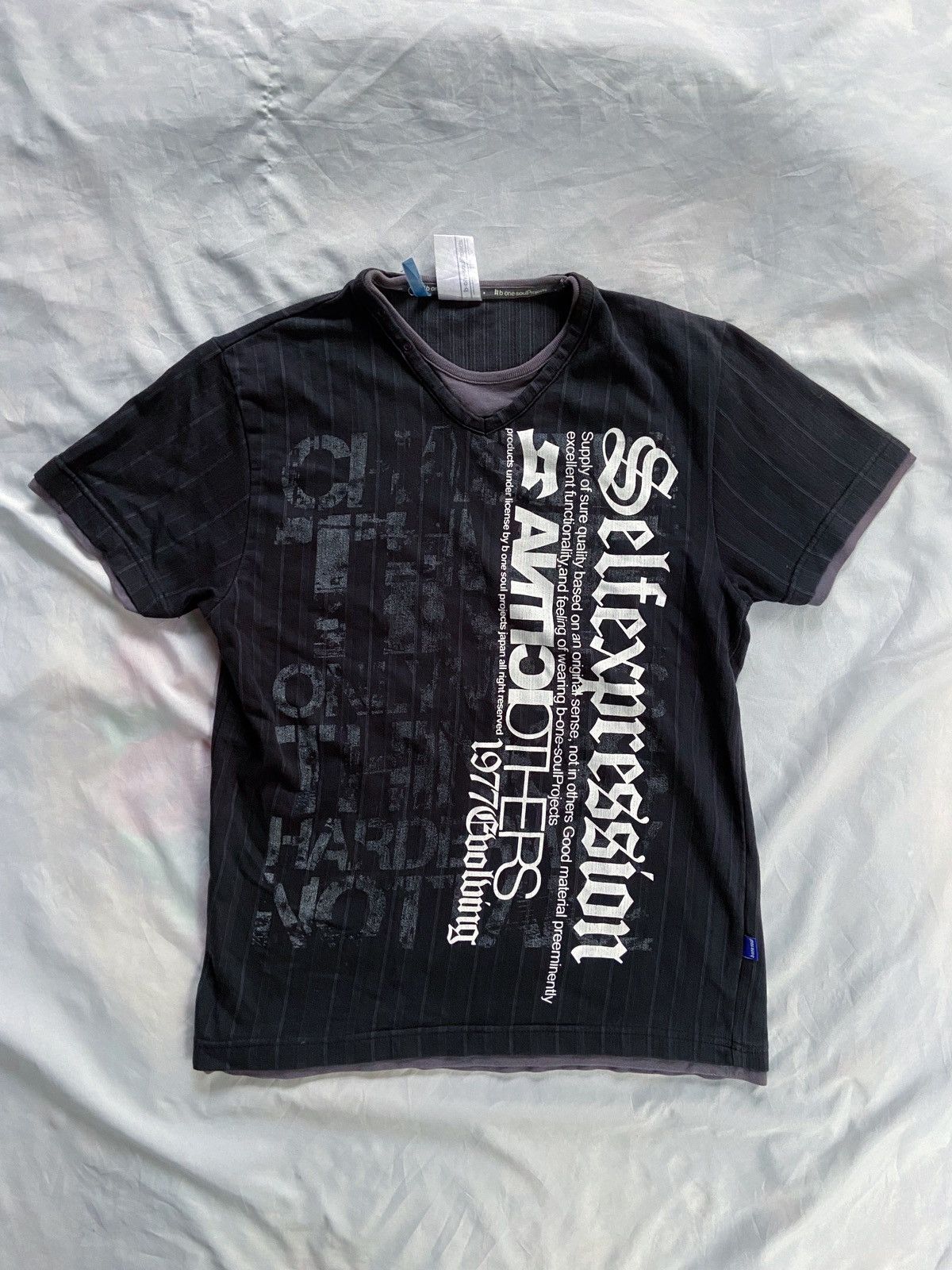 Japanese Brand B ONE SOUL SELF EXPRESSION ANTI CLOTH DOUBLE LAYER TEE SHIRT Size US M / EU 48-50 / 2 - 1 Thumbnail
