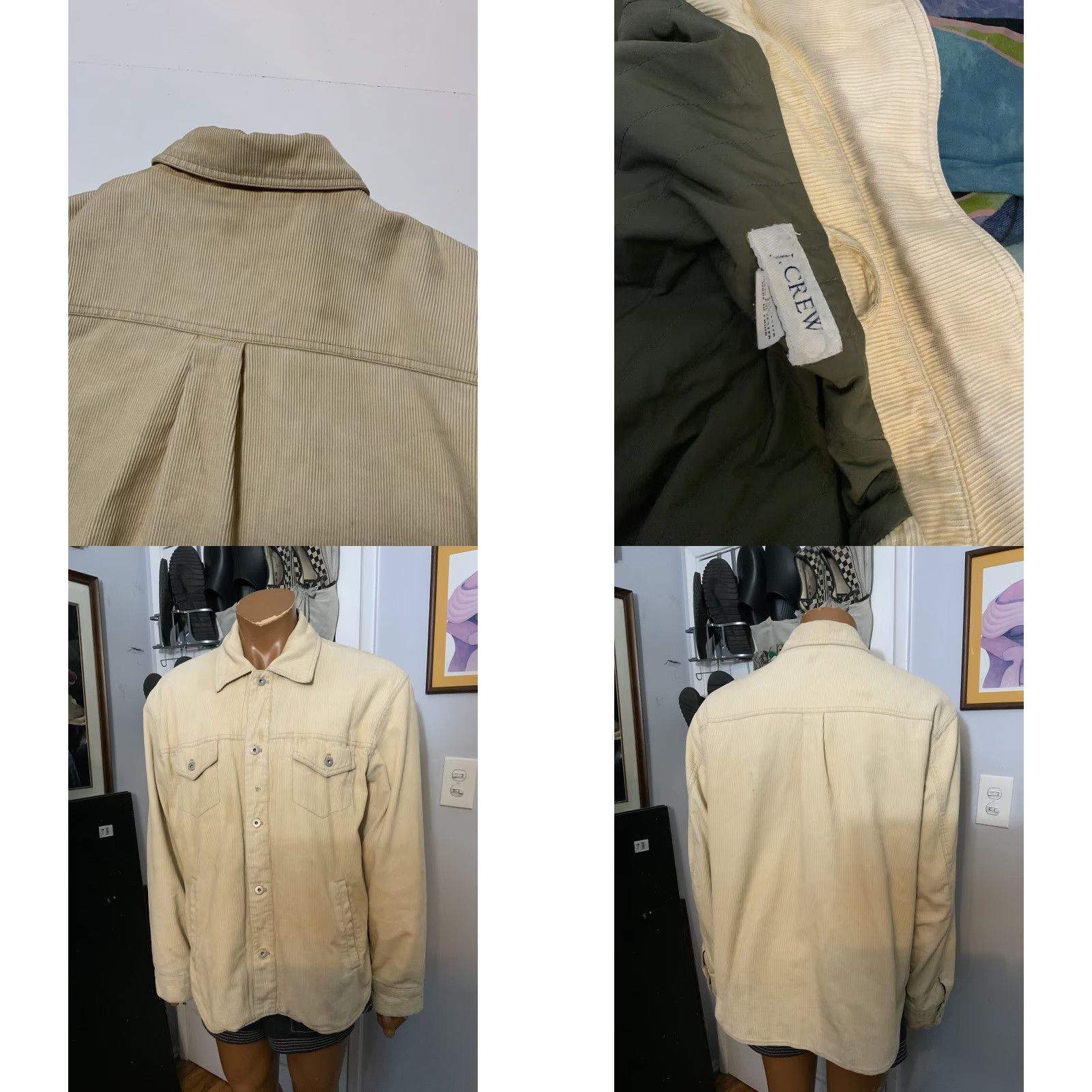 J.Crew VINTAGE J.CREW Jacket Corduroy Trucker Button Work Quilted Lined Sz. XL Brown Men Size US XL / EU 56 / 4 - 9 Thumbnail