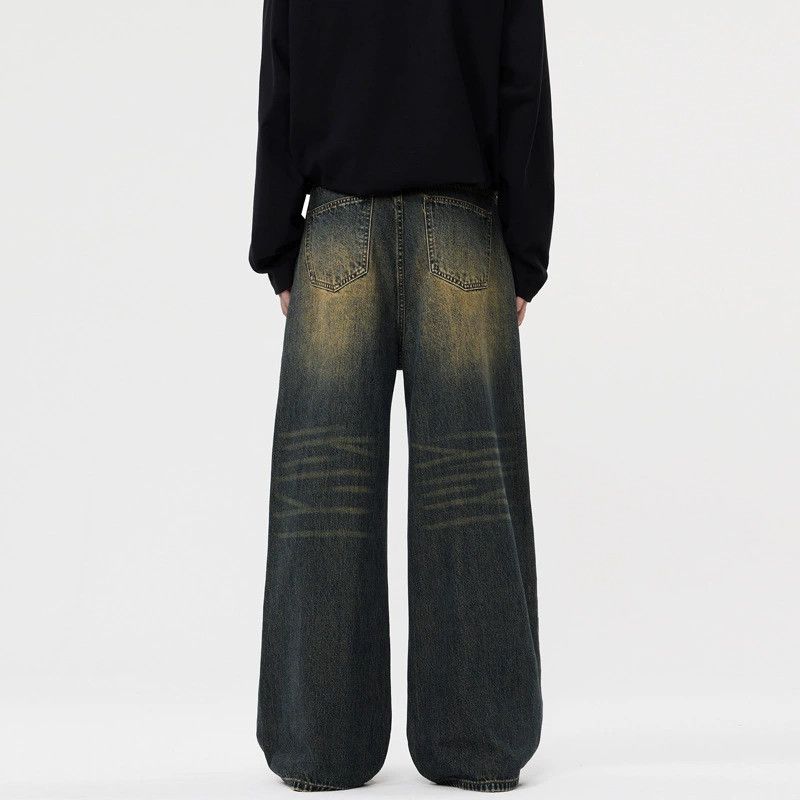 Vintage Men's loose American retro washed distressed baggy jeans Size US 32 / EU 48 - 4 Thumbnail