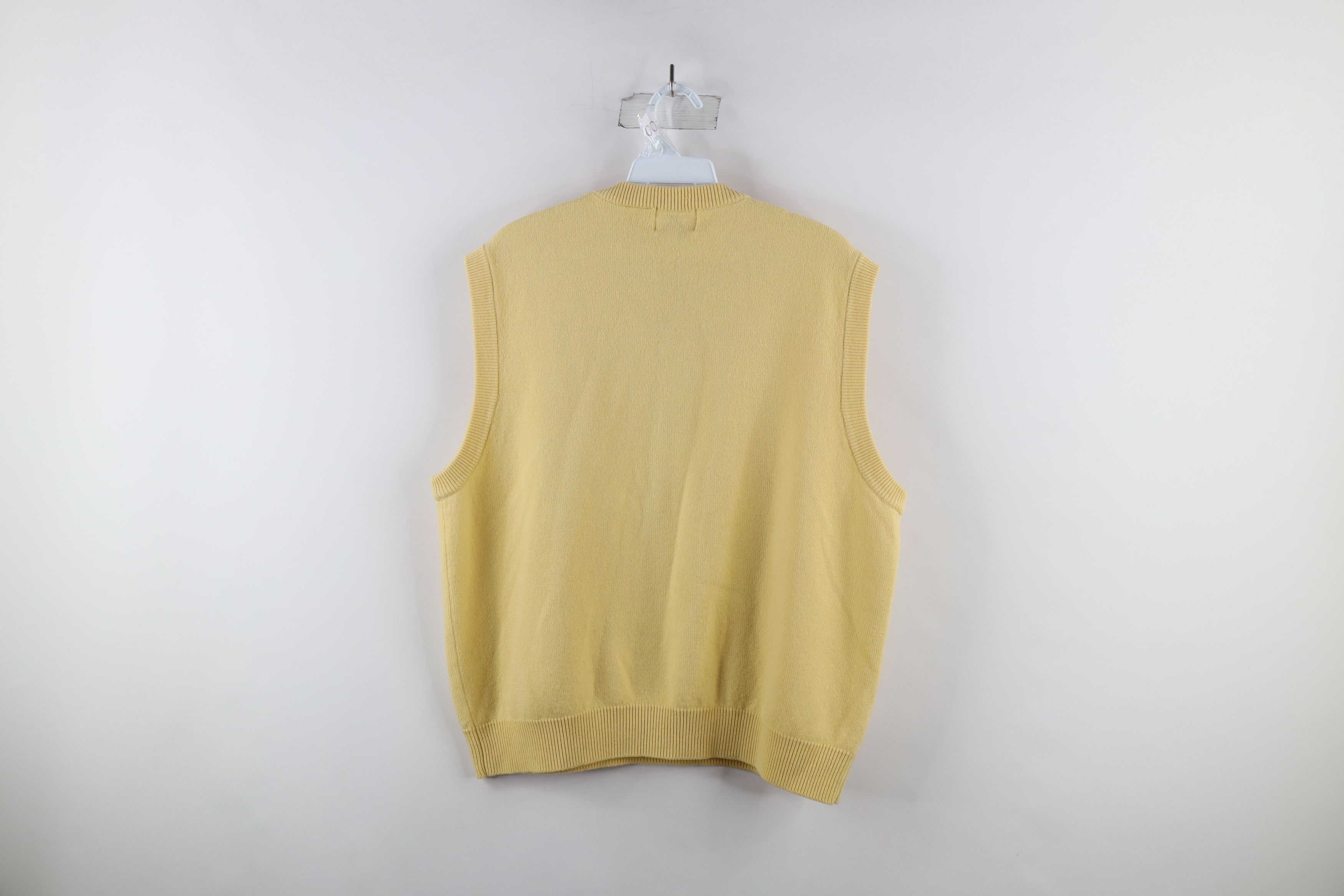 Vintage Vintage 90s Viyella Wool Knit V-Neck Sweater Vest Yellow Size US L / EU 52-54 / 3 - 5 Thumbnail