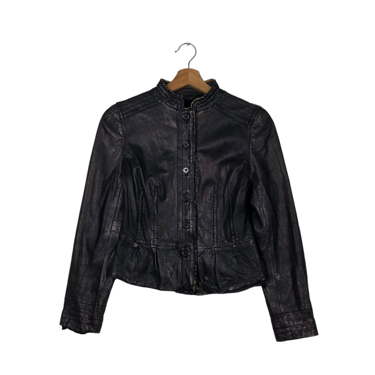 Hysteric Glamour CROPPED BIKER LEATHER JACKET BANANA REPUBLIC 14th ADDICTION Size US XS / EU 42 / 0 - 3 Thumbnail