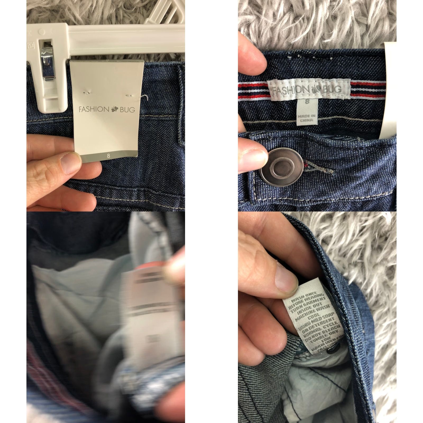 Vintage Fashion Bug Jeans Bootcut Denim Blue Size 8 Womens Regular Mid Rise 31in Inseam 5-Pocket Comfort Button Zipper Logo Belt Loops Pocketed NWT Size 30" / US 8 / IT 44 - 8 Thumbnail