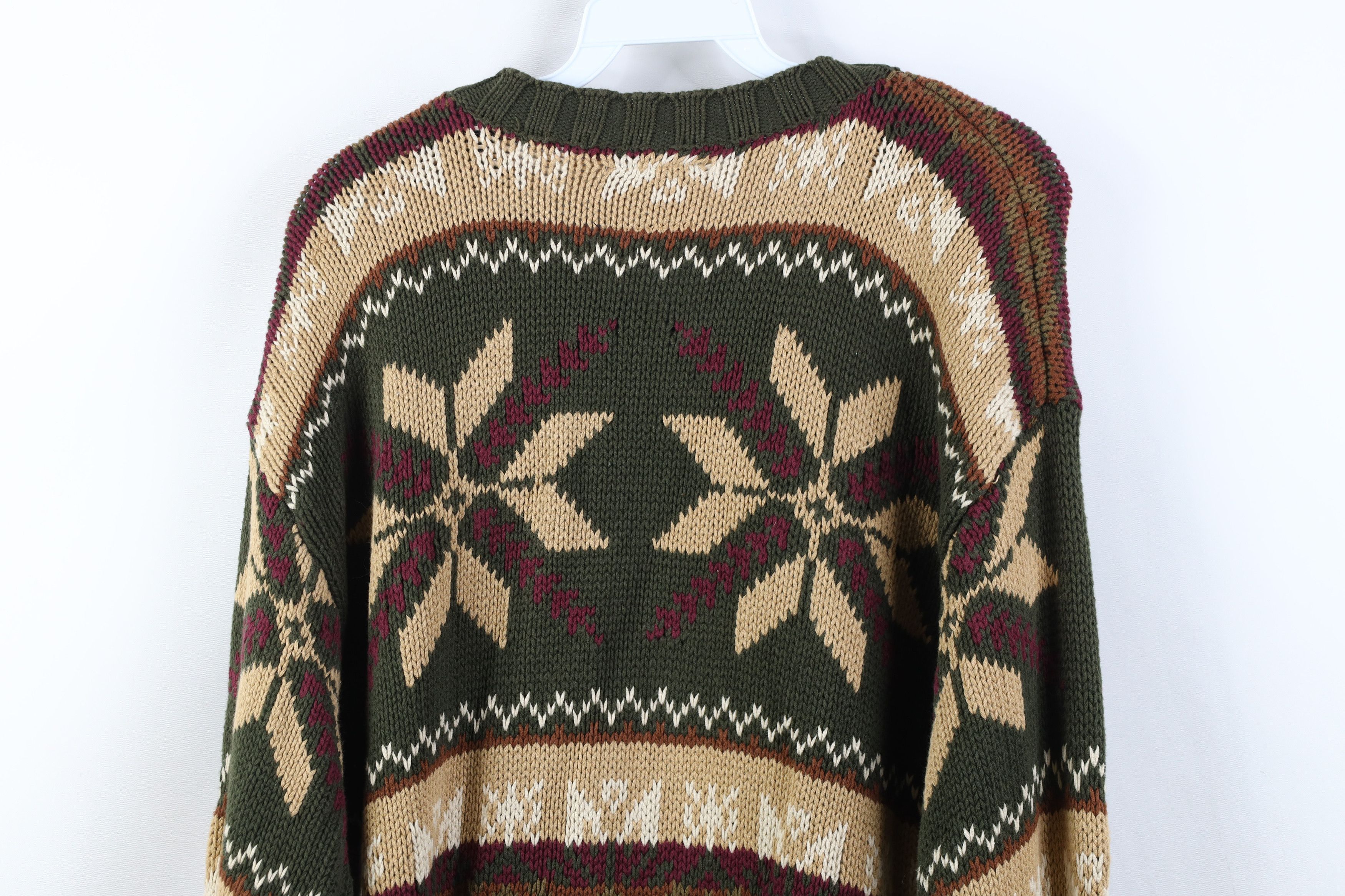 Tommy Hilfiger Vintage 90s Tommy Hilfiger Snowflake Cotton Knit Sweater Size US L / EU 52-54 / 3 - 10 Thumbnail