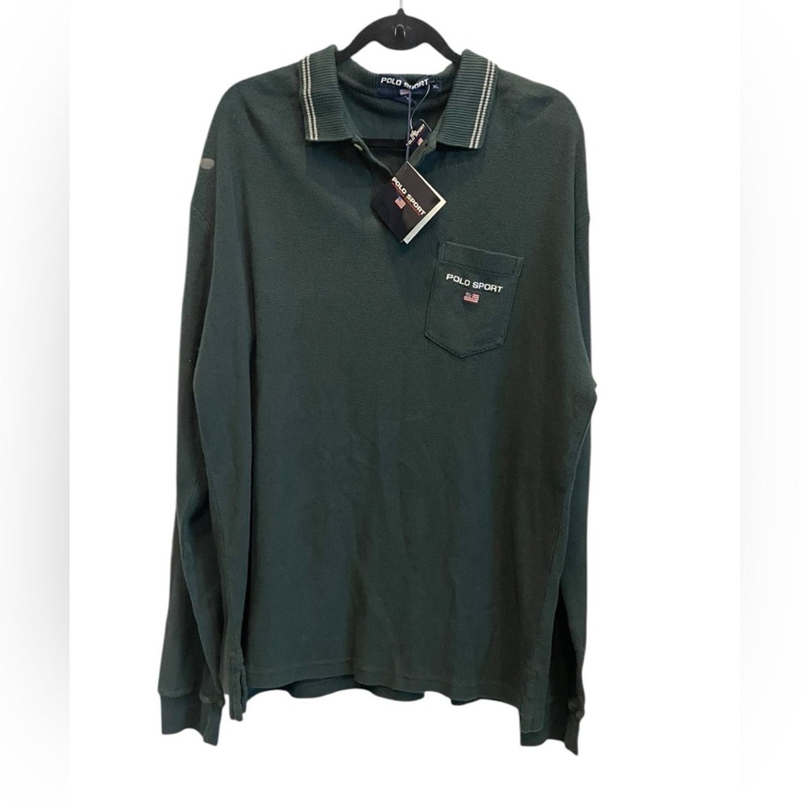 Polo Ralph Lauren Vintage Ralph Lauren Polo Sport Green Logo Rugby Polo XL NWT Size US XL / EU 56 / 4 - 1 Thumbnail