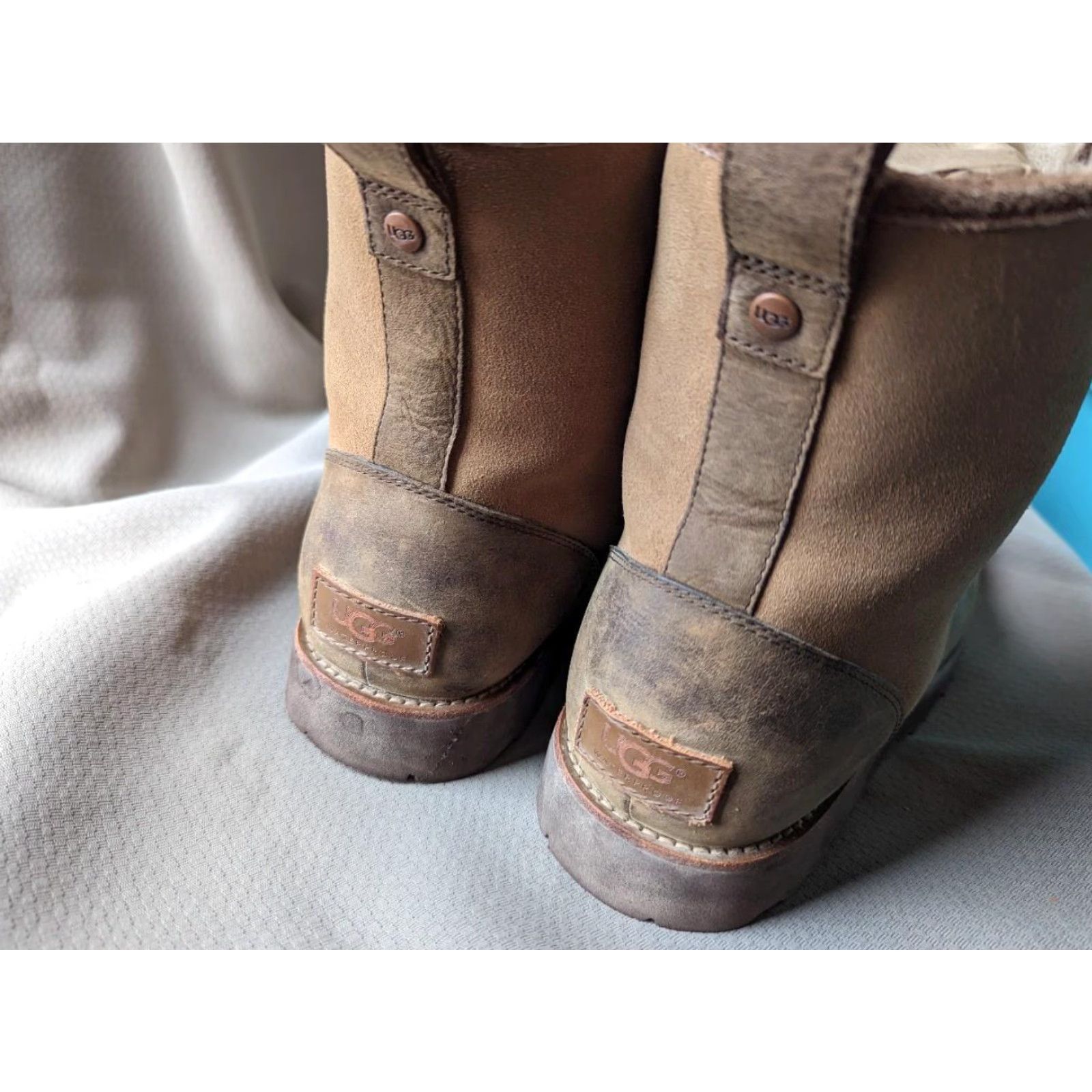Ugg VINTAGE UGG MEN BOOT 10 US BROWN SHEARLING SUEDE LEATHER WINTER SNOW CREPE Size US 10 / EU 43 - 7 Thumbnail
