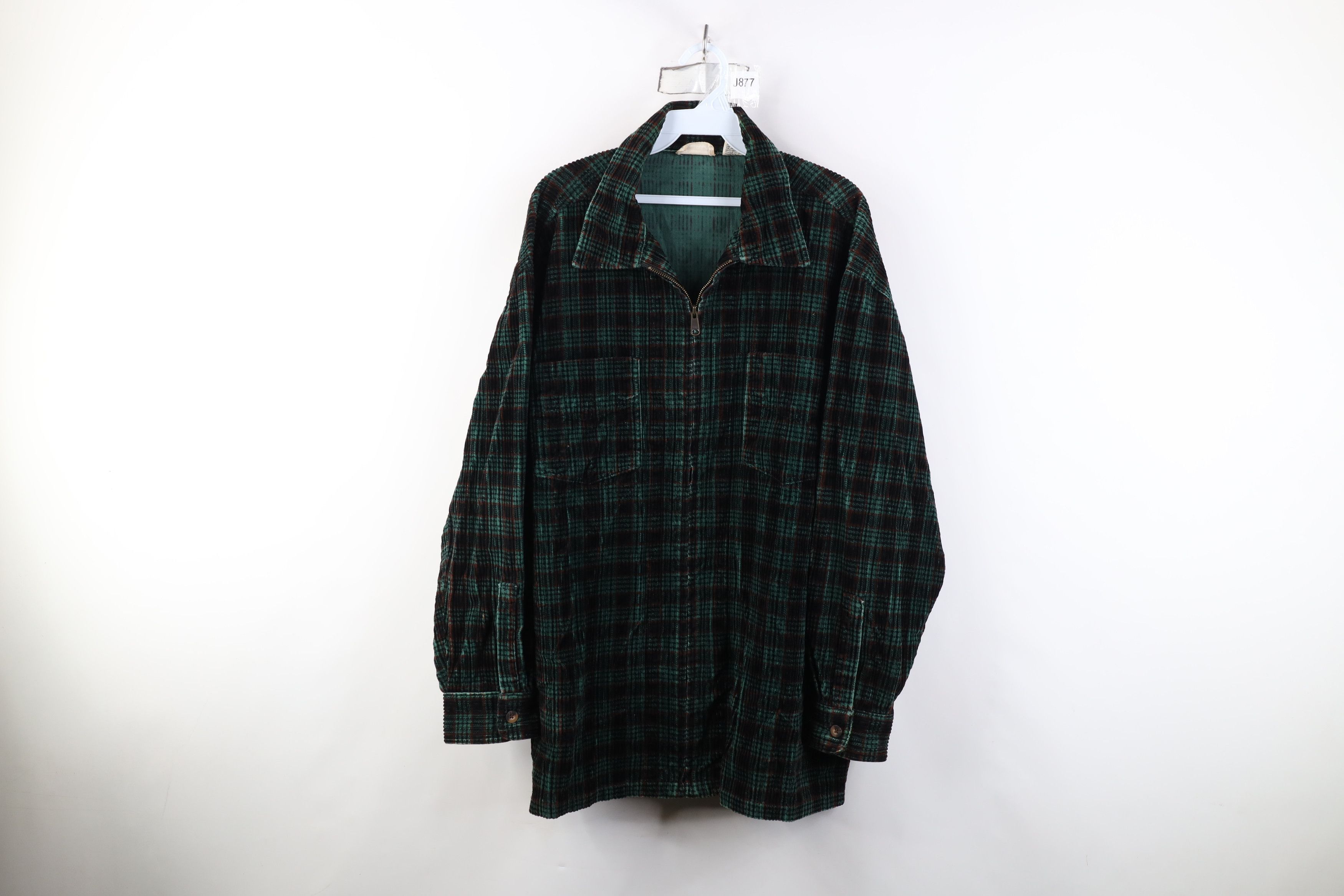 Vintage Vintage 90s Streetwear Full Zip Corduroy Shirt Jacket Size US XL / EU 56 / 4 - 1 Thumbnail