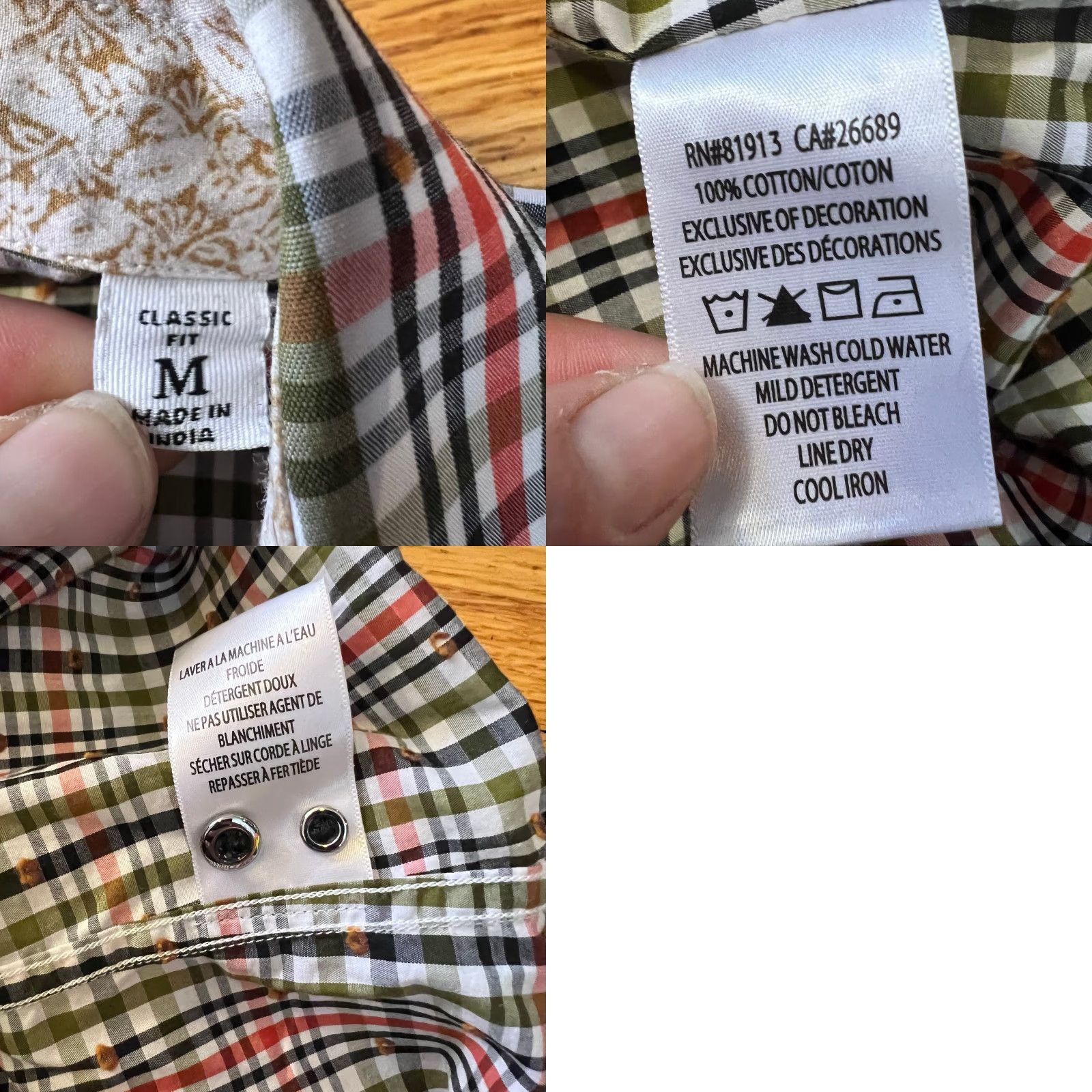 Robert Graham Robert Graham Shirt Mens Medium Plaid Flip Cuff Button Up Long Sleeve Red M Regular Men Size US M / EU 48-50 / 2 - 8 Thumbnail