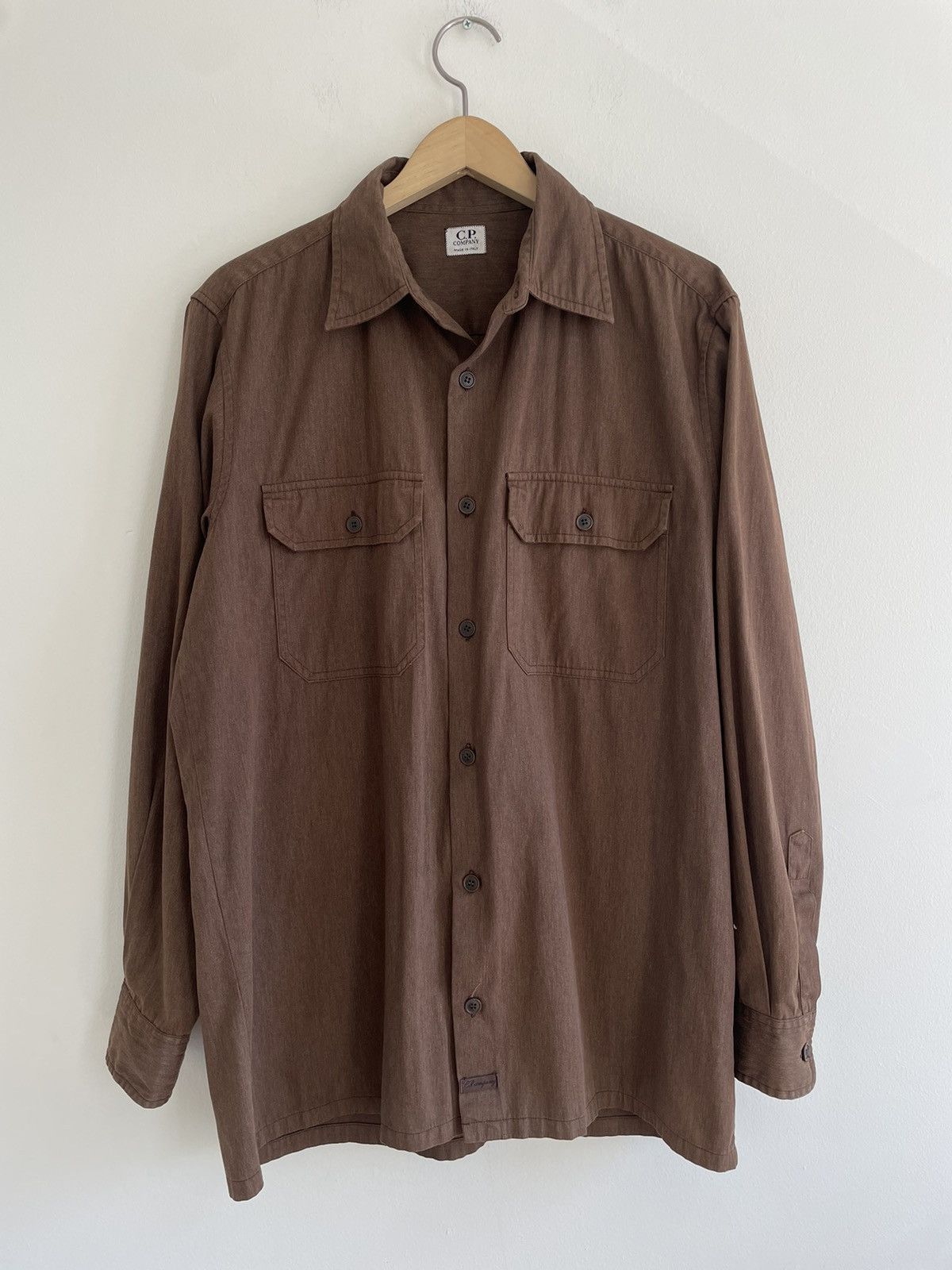 C.P. Company VTG '98 CP Company Brown Dual Pocket Shirt Cotton 4 Size US XL / EU 56 / 4 - 1 Thumbnail