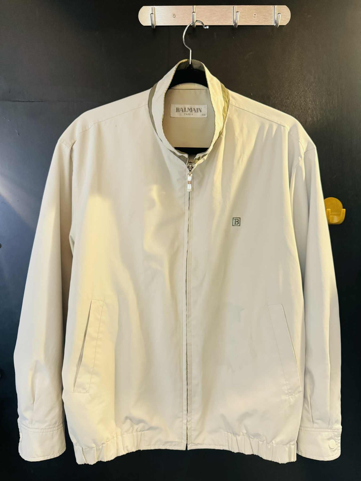 Balmain Vintage Balmain Paris Men's Beige Zip-Up Jacket Size US XL / EU 56 / 4 - 6 Thumbnail