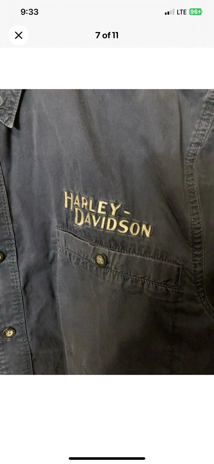 Harley Davidson Harley Davidson mens sz 2XL gray blue mechanic shirt shop Size US XXL / EU 58 / 5 - 7 Thumbnail