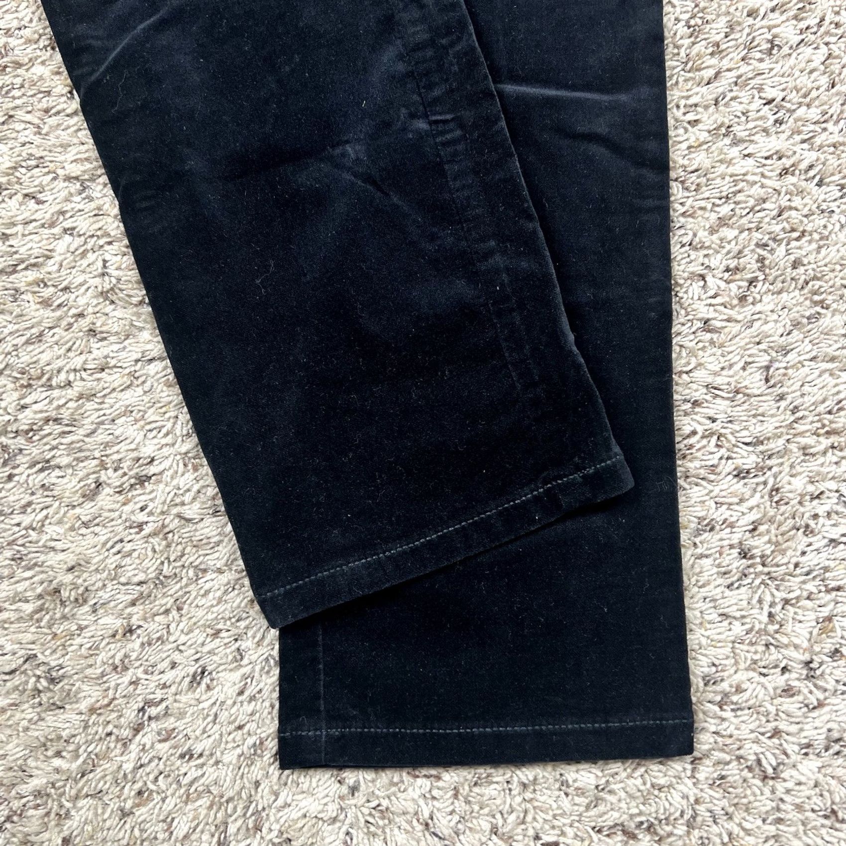 Ann Taylor VINTAGE? NO - but original: Ann Taylor Loft Black Velvet Marisa Skinny Leg Pants Stretch Fit Womens 8 Dress Pants Slim Front Pockets 30in Inseam Size 30" / US 8 / IT 44 - 5 Thumbnail