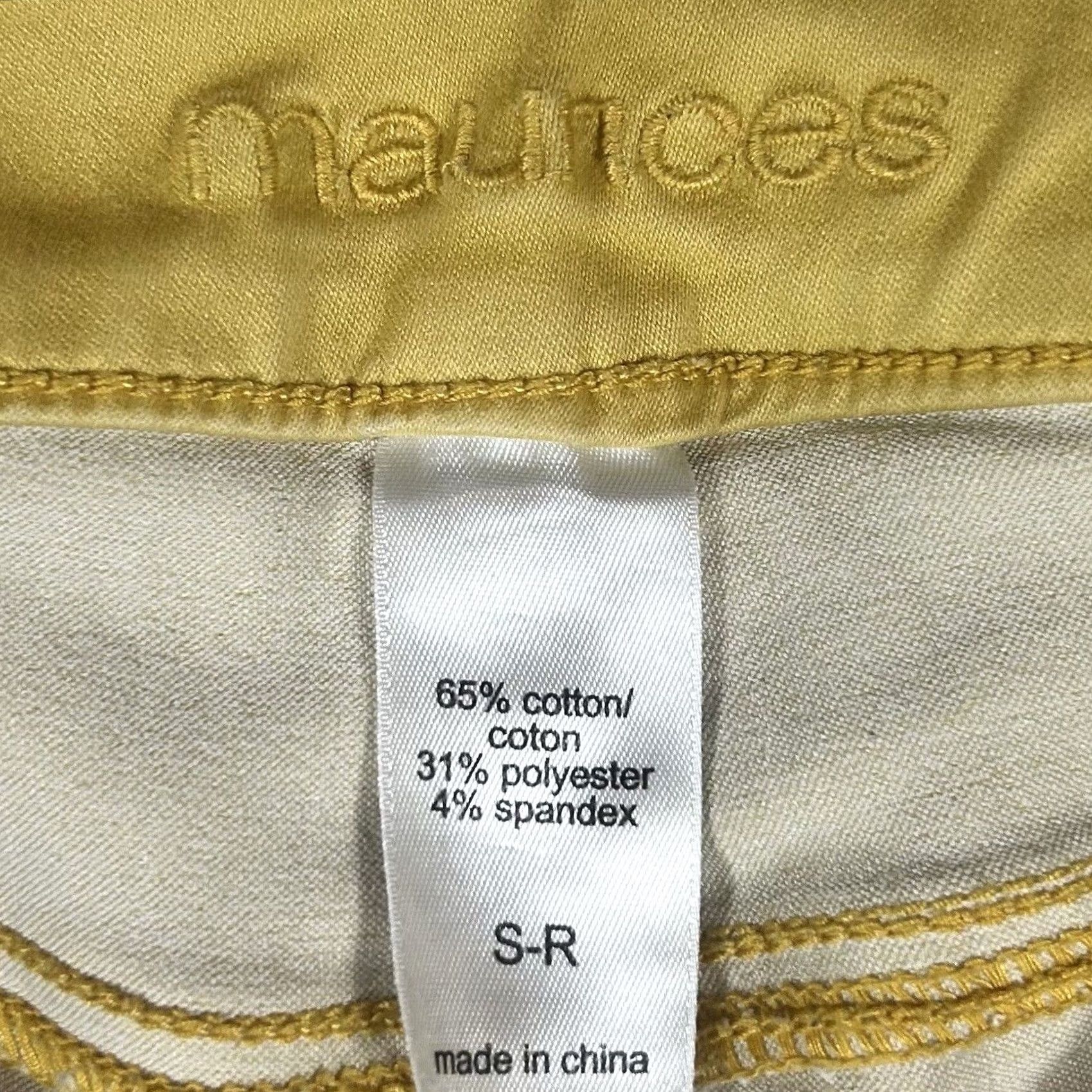 Vintage Maurices Skinny Pants Womens Size S Cotton Blend Yellow Pockets Stretch Jegging Front Flat Zipper Button Size 38" / US 16 / IT 52 - 4 Thumbnail