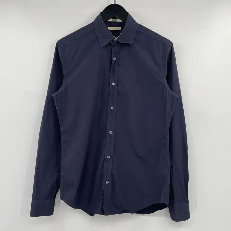 Burberry Burberry Men's Navy Long Sleeve Cotton Shirt Size US M / EU 48-50 / 2 - 1 Thumbnail