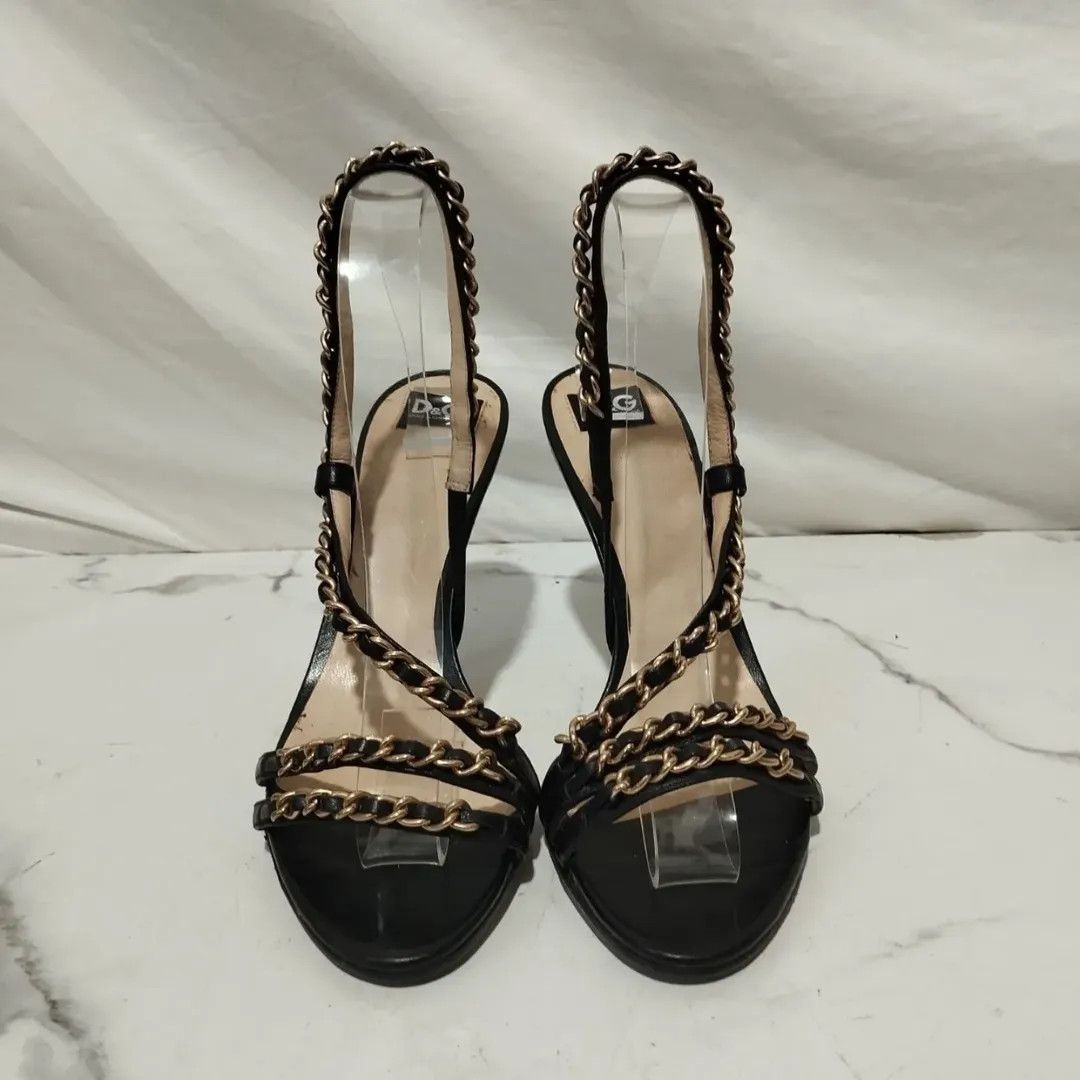 Dolce & Gabbana Dolce & Gabbana Black Chain Heels Size US 6.5 / IT 36.5 - 2 Thumbnail