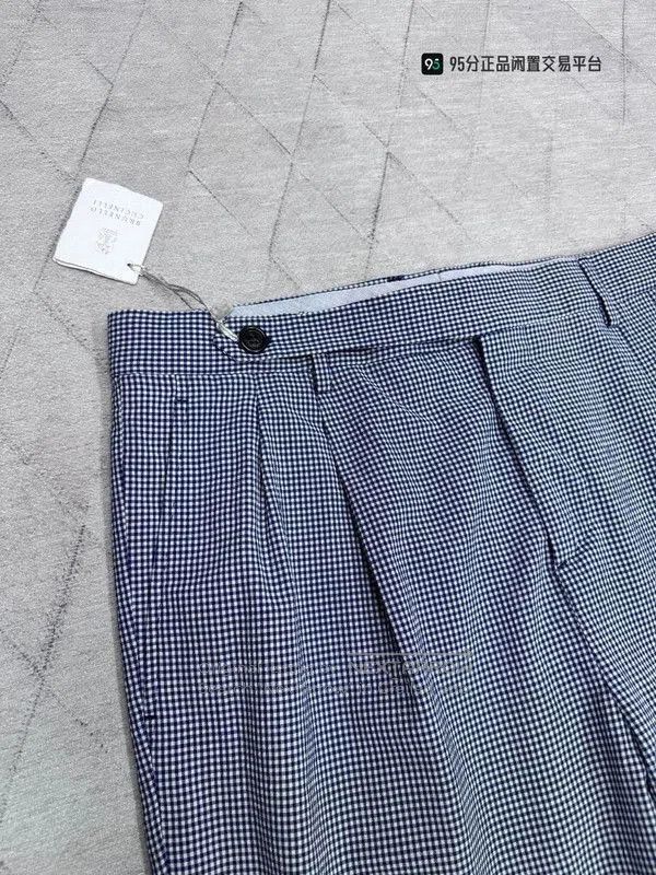 Brunello Cucinelli Brunello Cucinelli Men's Blue Check Casual Pants. Size US 32 / EU 48 - 2 Thumbnail