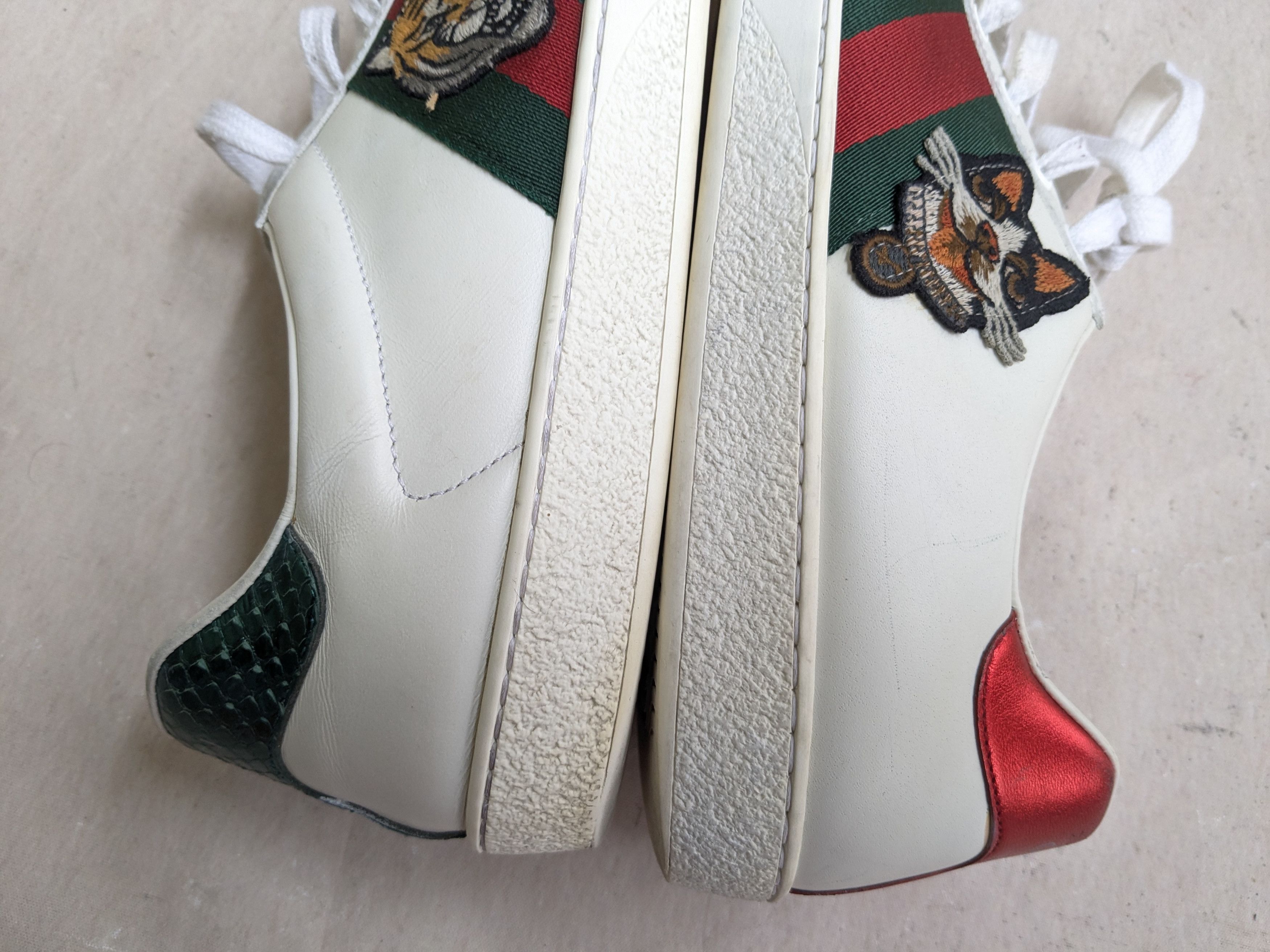 Gucci Gucci Ace Sneakers Low Leather Tiger Dog Patch Size US 10 / EU 43 - 12 Thumbnail