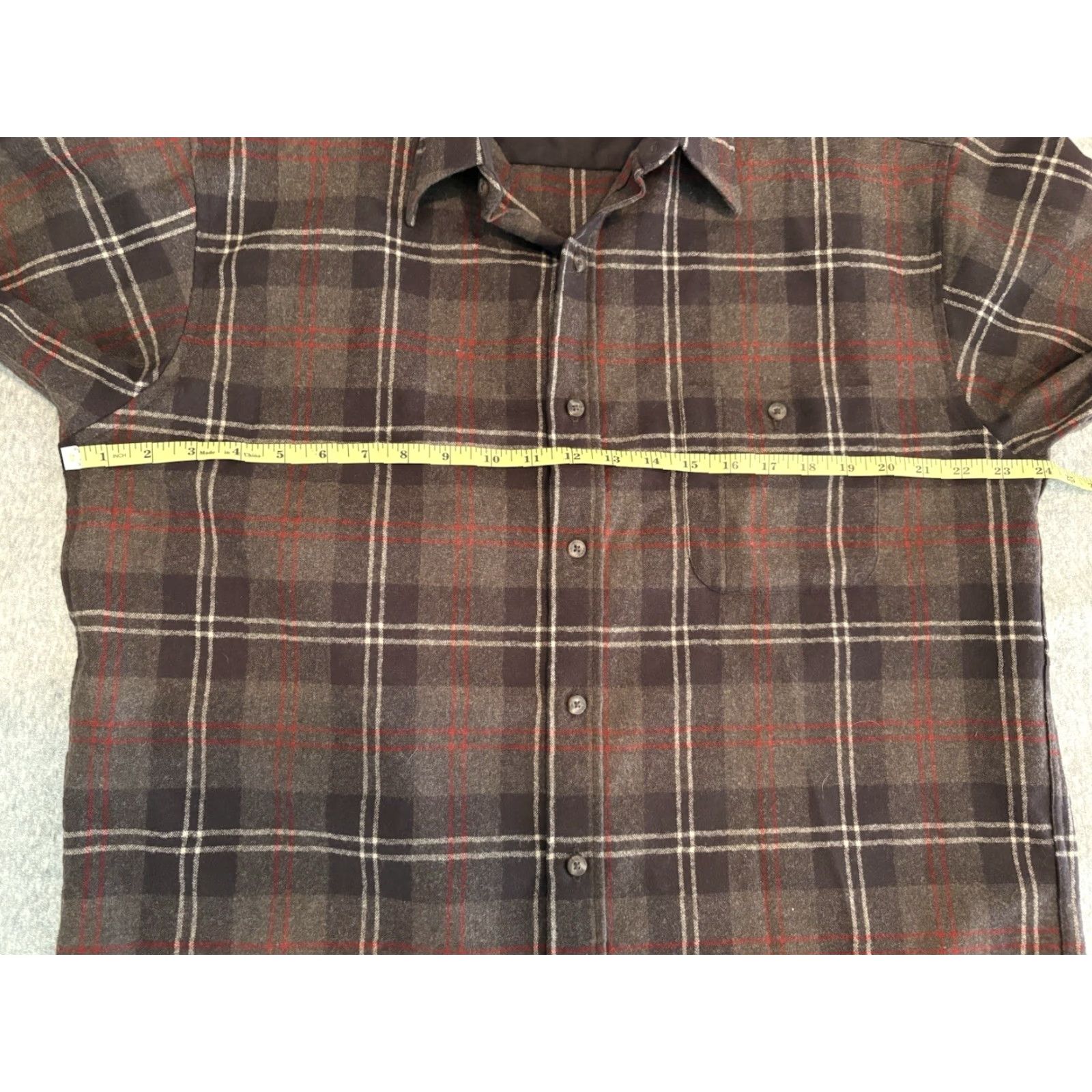 Pendleton Pendleton Shirt Long Sleeve Wool Plaid Button Brown Large Mens Size US L / EU 52-54 / 3 - 6 Thumbnail