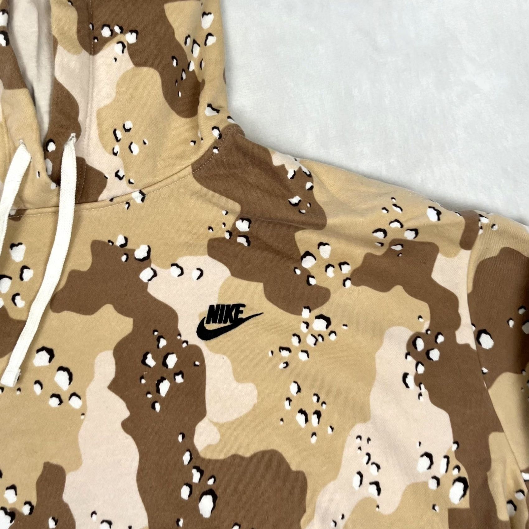 Nike Nike Hoodie Womens XL Beige Desert Camo Cropped Fleece Pullover Hoodie Crew Neck Relaxed Oversized Casual Logo Swoosh Mens? Womens Size XL / US 12-14 / IT 48-50 - 2 Thumbnail
