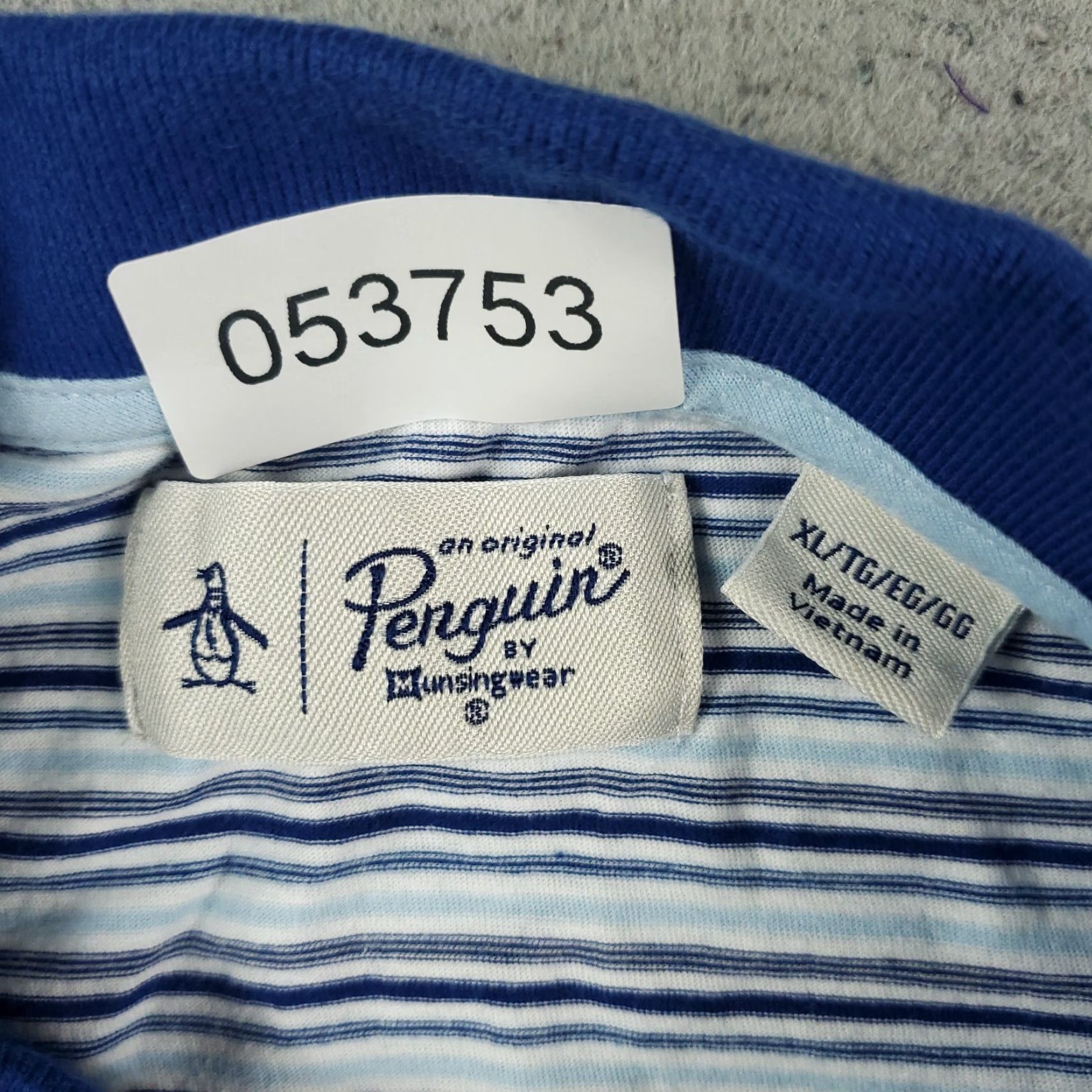Original Penguin Original Penguin Polo Shirt Mens XL Blue Striped Short Sleeve Size US XL / EU 56 / 4 - 7 Thumbnail