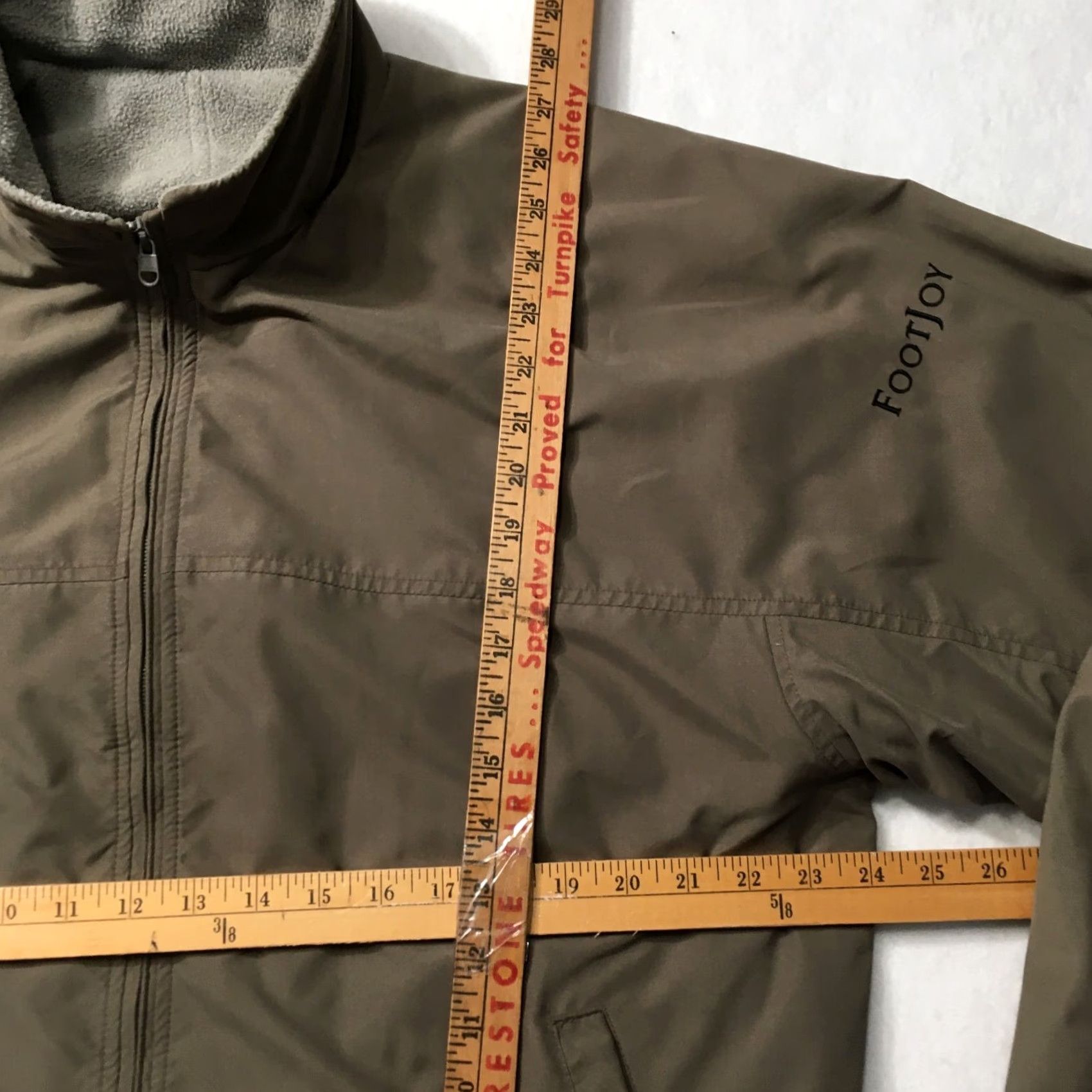 Footjoy FootJoy Reversible Jacket Golf Windbreaker ZIP Beige Green L Men's XL Beige Reversible Pockets Logo 1/2 Zip Shell Polyester Sports Golf Jacket Mens XL Size US L / EU 52-54 / 3 - 5 Thumbnail