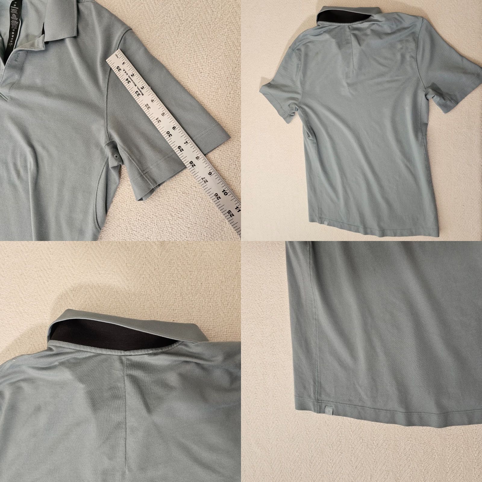Lululemon Lululemon Men's Polo Shirt Short Sleeve Slim Fit Casual Knit Golf Blue M Size US M / EU 48-50 / 2 - 8 Thumbnail