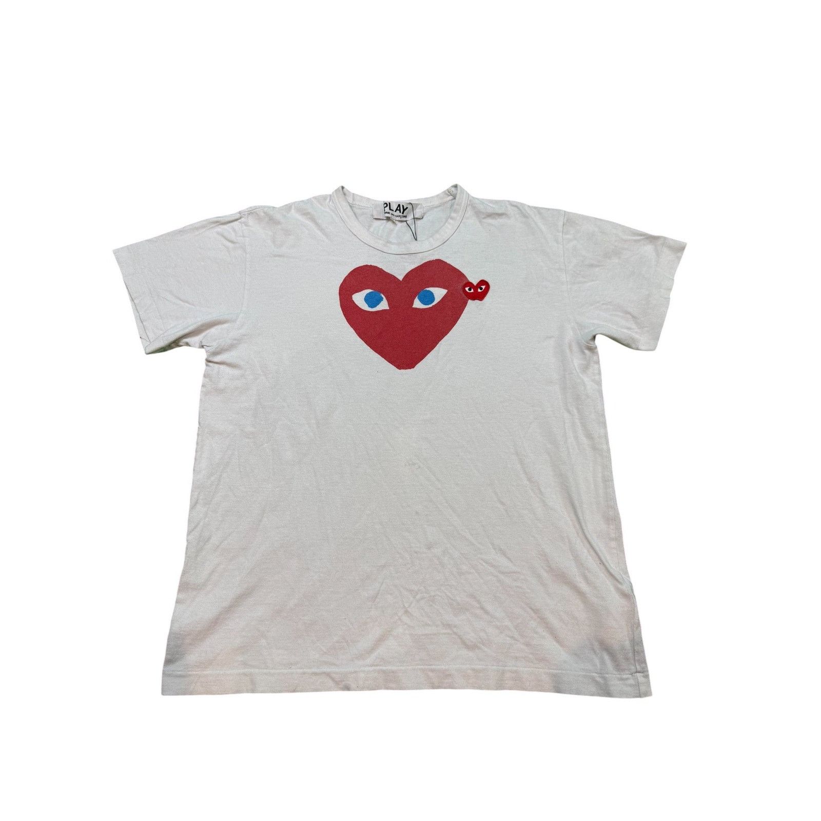 Comme des Garcons CDG Tee White Red Heart Size US XL / EU 56 / 4 - 1 Thumbnail