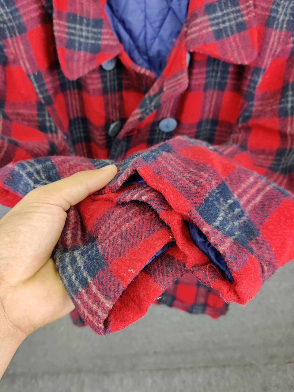 Japanese Brand Vintage Life Tools Plaid Wool Double Breasted Button Coat Size US L / EU 52-54 / 3 - 10 Thumbnail
