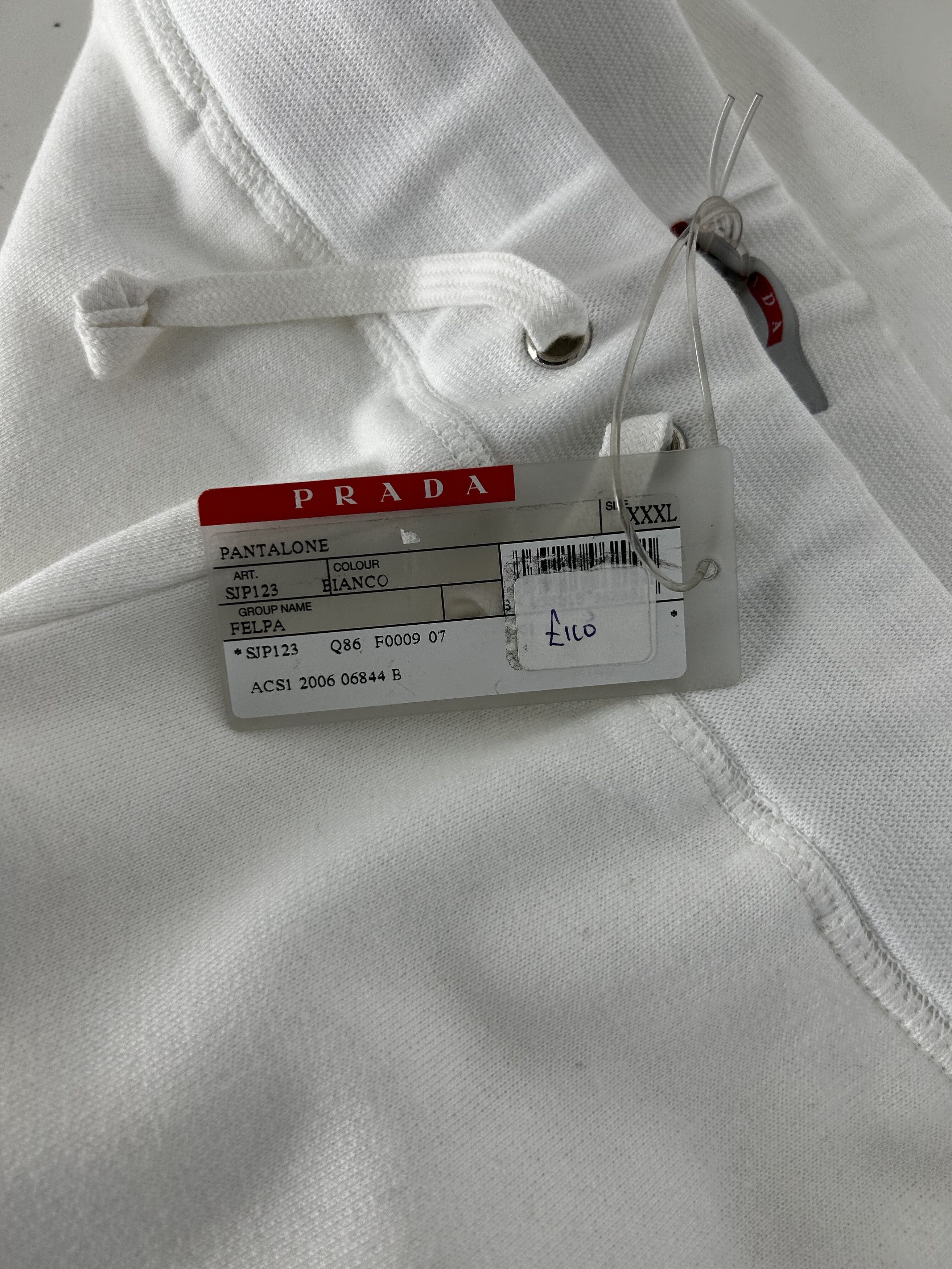 Prada Prada Linea Rossa White Sweat Pants With 'RED LINE' Branding Size US 38 / EU 54 - 4 Thumbnail