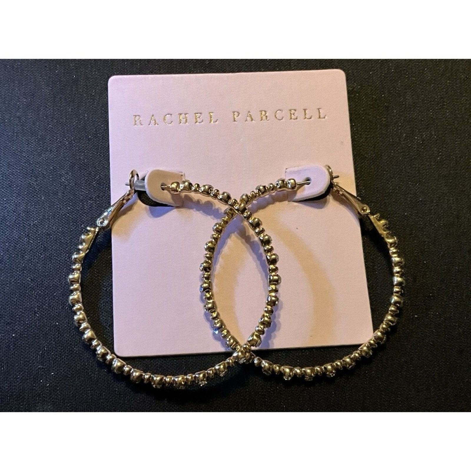 Other Rachel Parcell Gold Tone And Rhinestones Hoop Earrings Size ONE SIZE - 1 Thumbnail