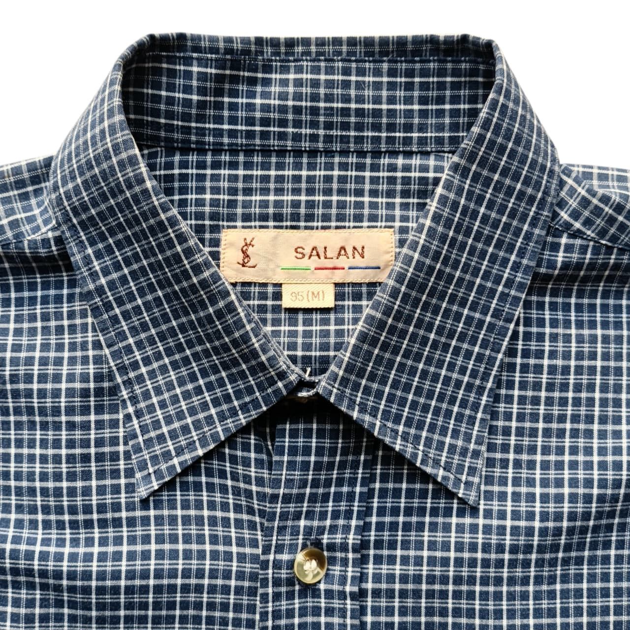 Yves Saint Laurent Vintage 90's YSL Salan Button Up Plaid Shirt Size US M / EU 48-50 / 2 - 3 Thumbnail
