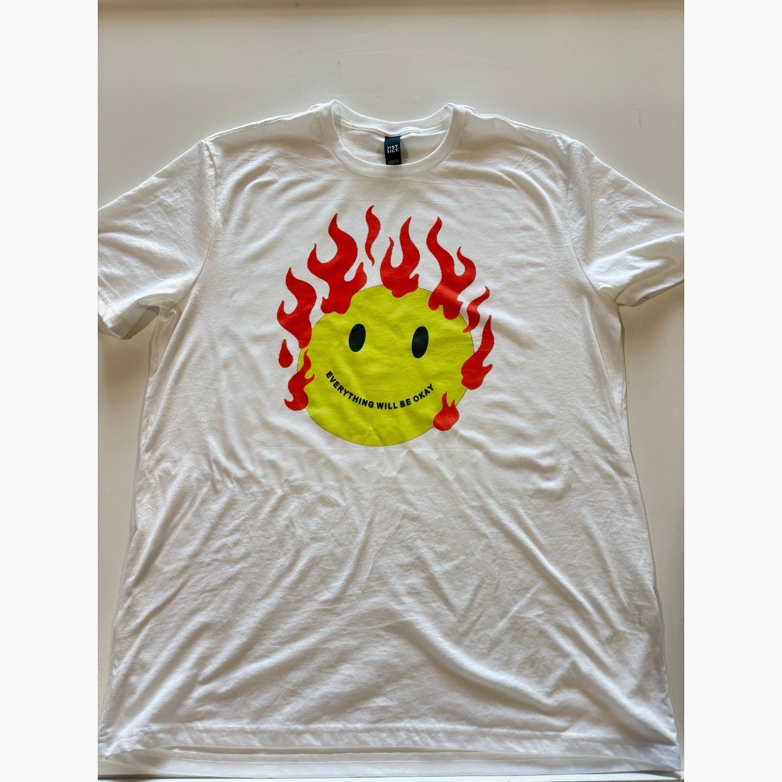 Other Everything Will Be Okay T-Shirt Sarcastic Smiley Tee White Size L / US 10 / IT 46 - 2 Thumbnail