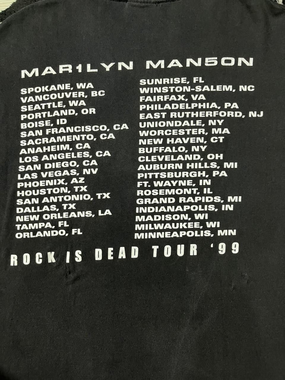 Marilyn Manson Vintage Marilyn Manson Rock Is Dead 1999 Tour Size US L / EU 52-54 / 3 - 4 Thumbnail