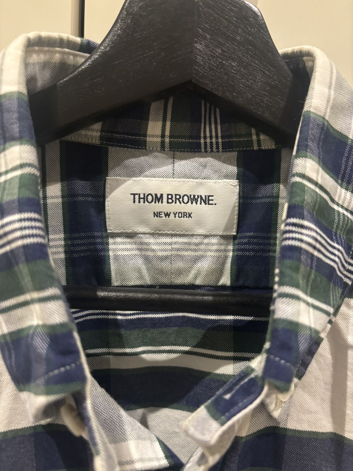 Thom Browne Thom Browne Classic Plaid Oxford Shirt Navy/Green Size US XXL / EU 58 / 5 - 2 Thumbnail