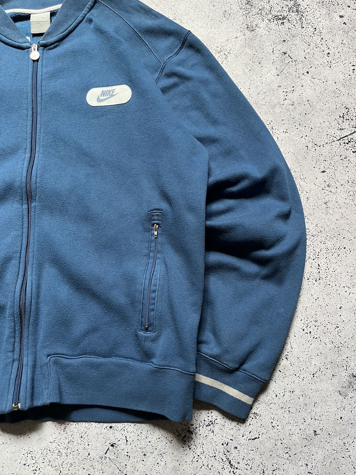 Nike × Vintage Vintage Nike Cotton Bomber Jacket Big Logo American College Size US L / EU 52-54 / 3 - 5 Thumbnail
