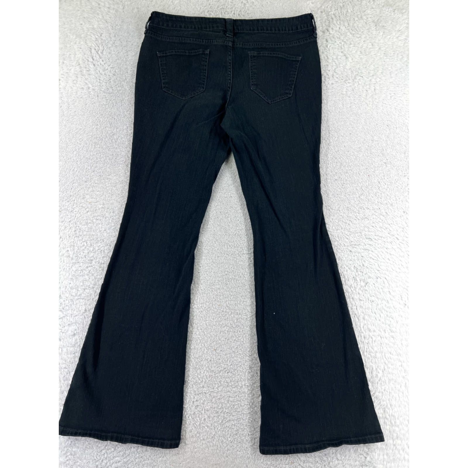Vintage City Steets Jeans Womens 11 Black Denim Flared Low Rise Cotton Blend 29x29 Size 32" / US 10 / IT 46 - 2 Thumbnail