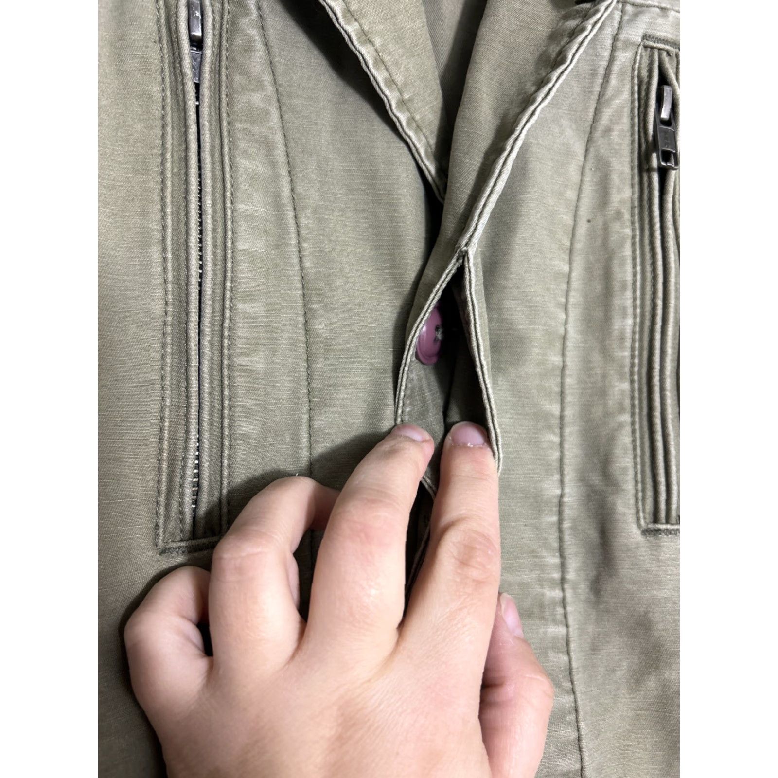 Obey VINTAGE Obey Womens Small Army Green Field Jacket Pocket Buttons Cinched Size S / US 4 / IT 40 - 7 Thumbnail
