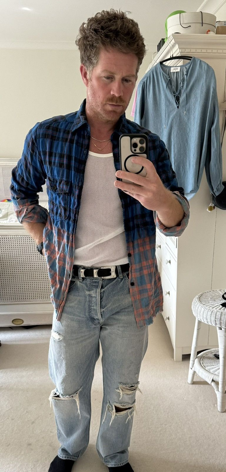 Hedi Slimane × Saint Laurent Paris SS16 Grail Saint Laurent Surf sound bleached flannel pink Size US L / EU 52-54 / 3 - 3 Thumbnail