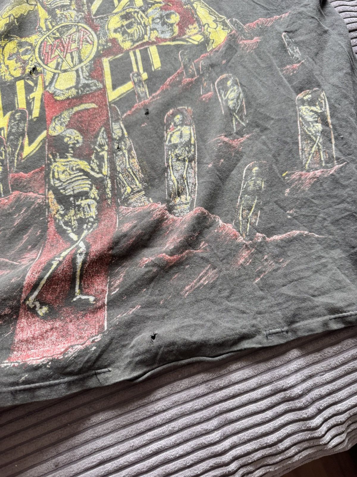 Band Tees 1991 SLAYER PERFECT WASH & THRASHED Metal BAND-Tee AOP 90s Size US XL / EU 56 / 4 - 10 Thumbnail