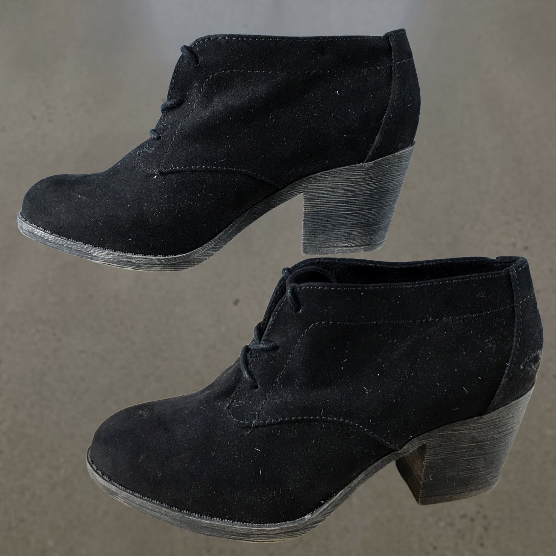 Vintage Rocket Dog Boots Womens 6 Sam Casual Lace Up Ankle Bootie Black Fabric Heels Size US 6 / IT 36 - 1 Thumbnail
