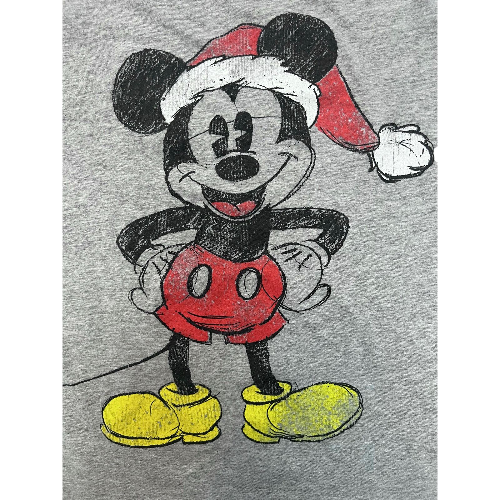 Disney Disney Mickey Mouse Holiday Christmas Santa Hat Gray T-Shirt Size US M / EU 48-50 / 2 - 3 Thumbnail