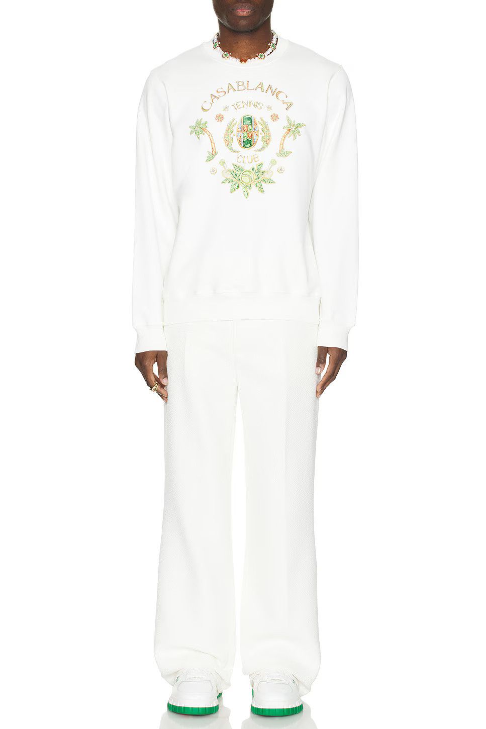 Casablanca o1mle0326 Printed Sweatshirt Joyaux Tennis Club in Off White Size US XXL / EU 58 / 5 - 4 Thumbnail