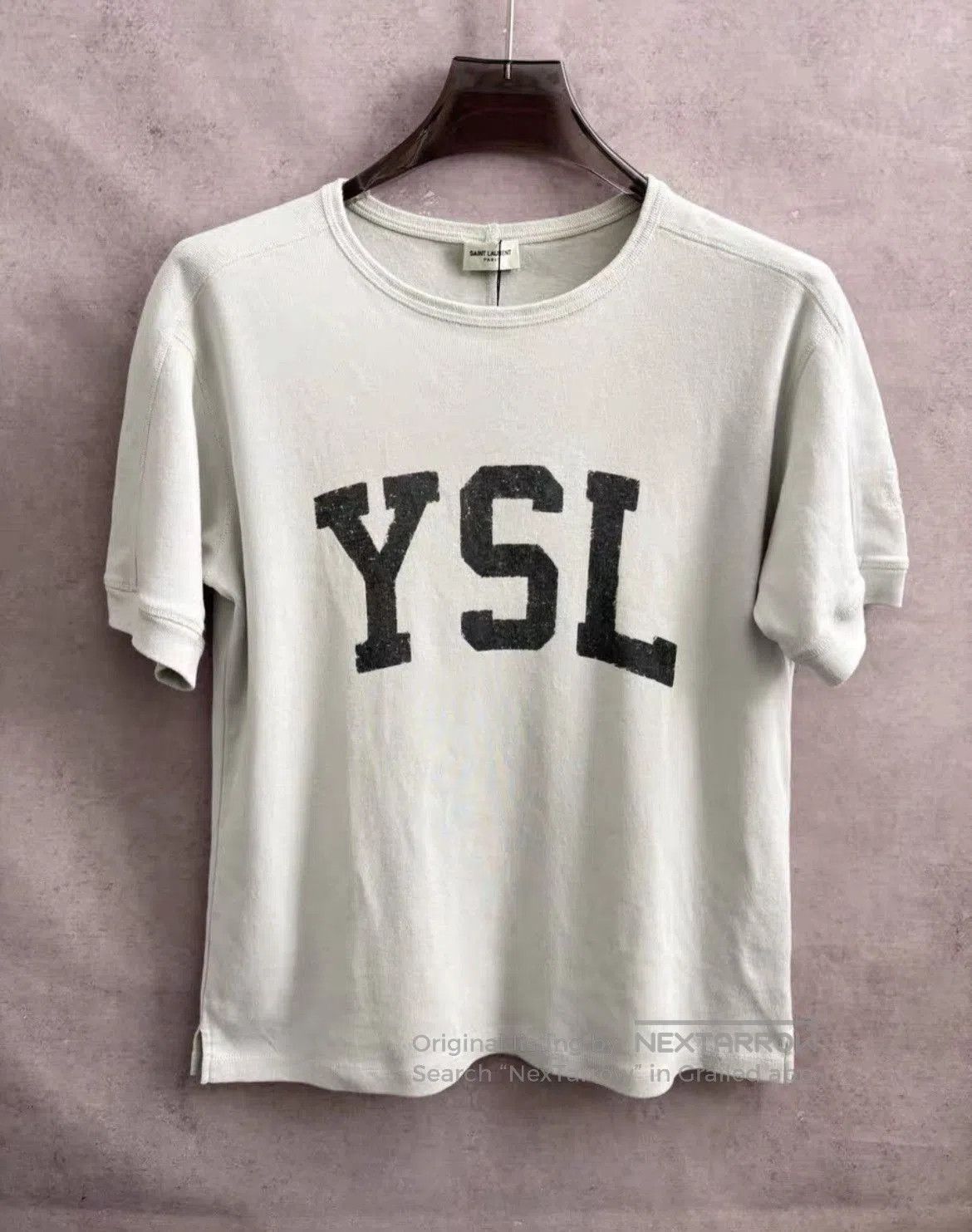 Saint Laurent Paris Saint Laurent YSL white letter Tshirt . Size US S / EU 44-46 / 1 - 1 Thumbnail