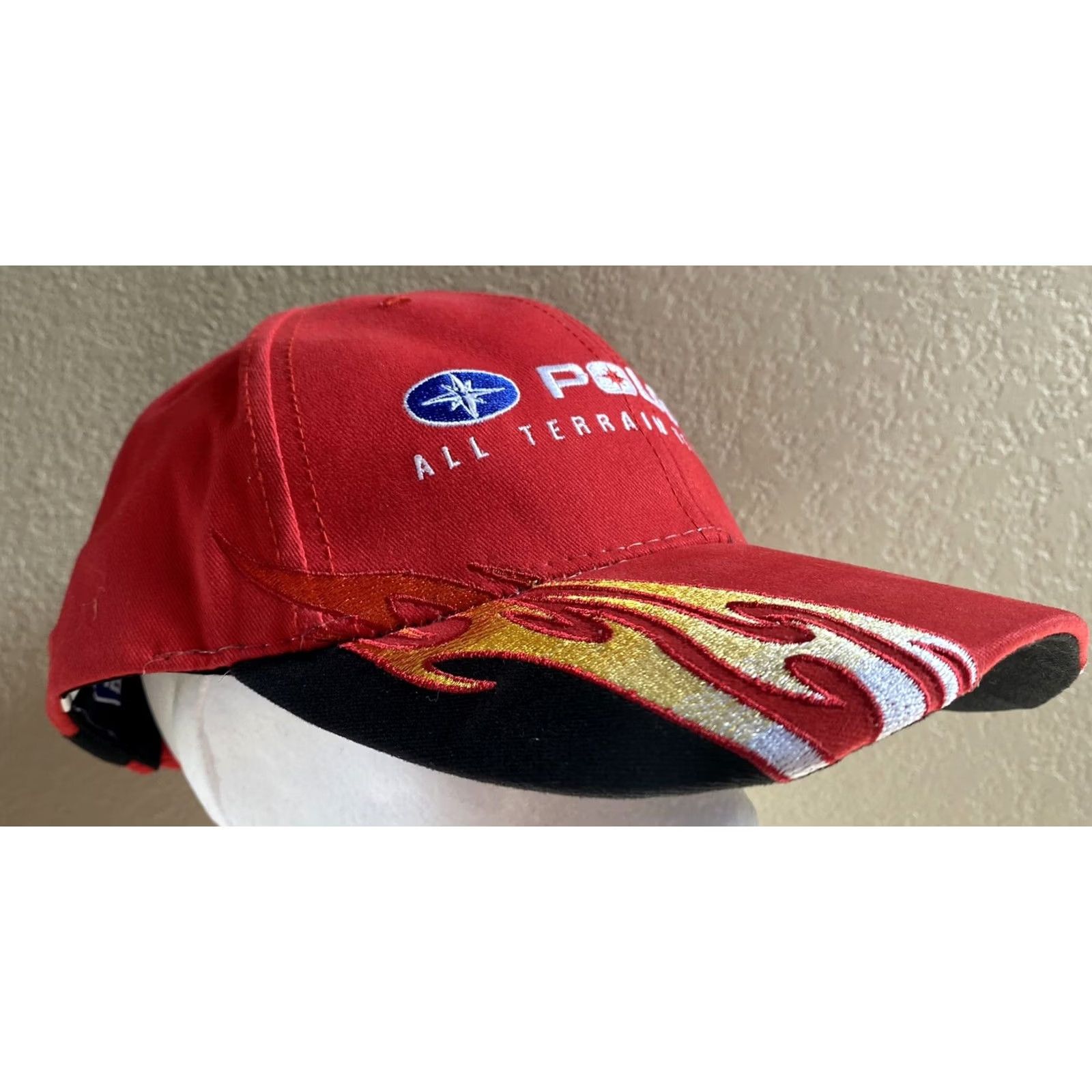 Vintage Polaris All Terrain Vehicles Hat Adjustable Red OSFA | Polaris Hat | Men | Baseball Cap | One Size Size ONE SIZE - 2 Thumbnail